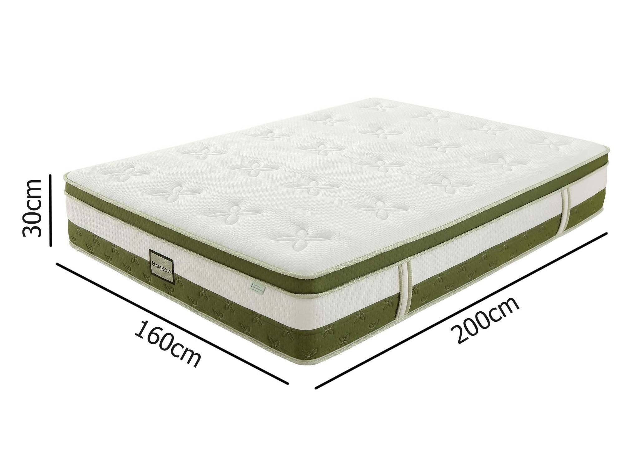 BAMBOO Hybridmatratze 160 x 200 cm Taschenfedern und Memory Foam, 30 cm dick