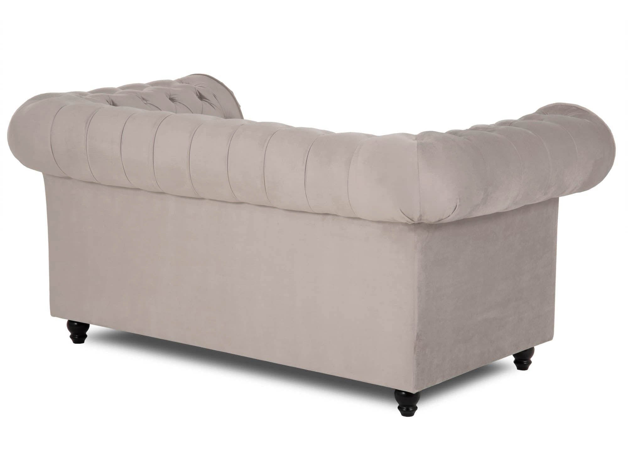 2-Sitzer-Chesterfield-Sofa aus beigem Samt - WILSTON