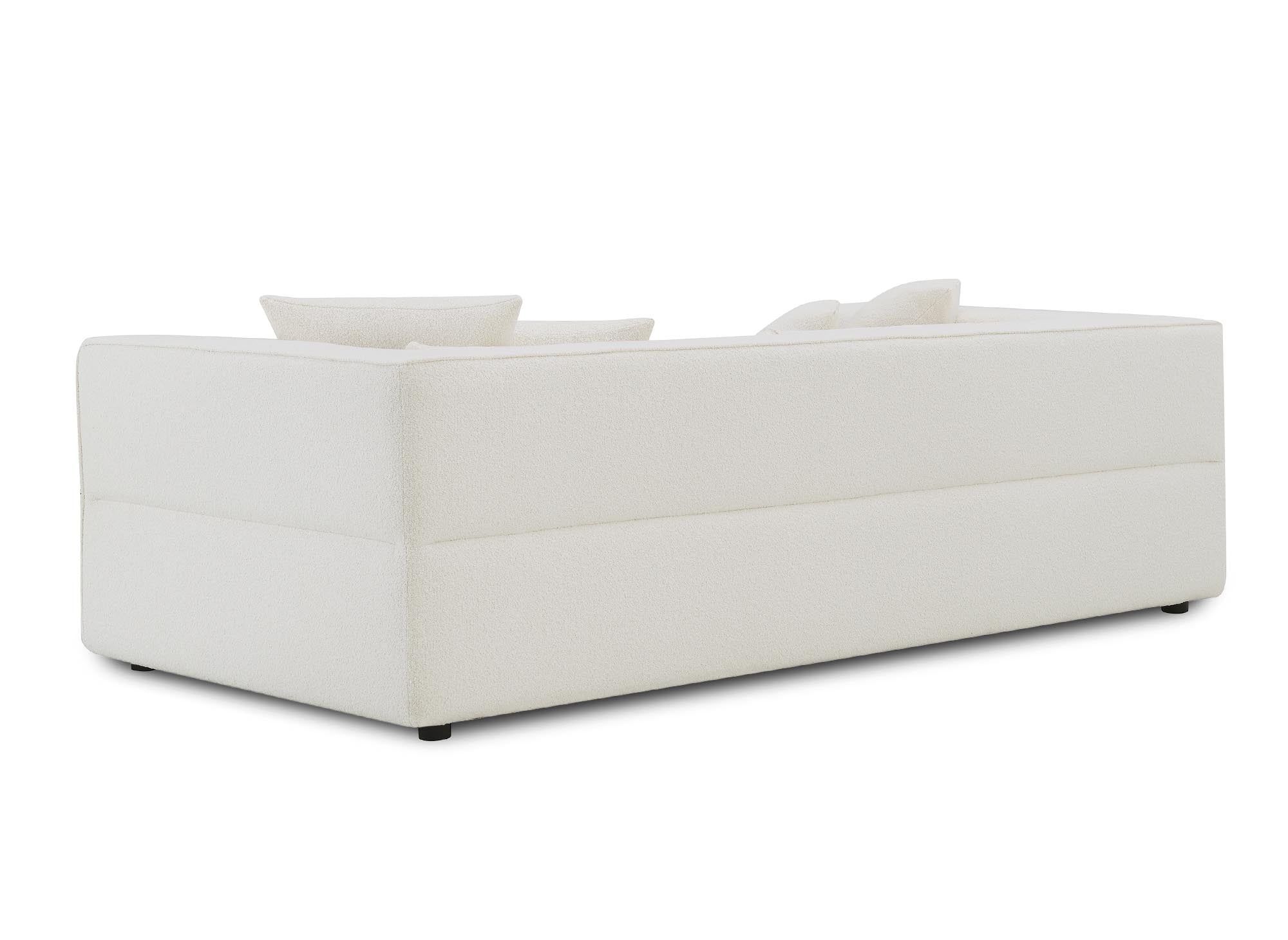 EVELYNE 3-Sitzer-Sofa mit festem Sitz in beiger Schaffelloptik