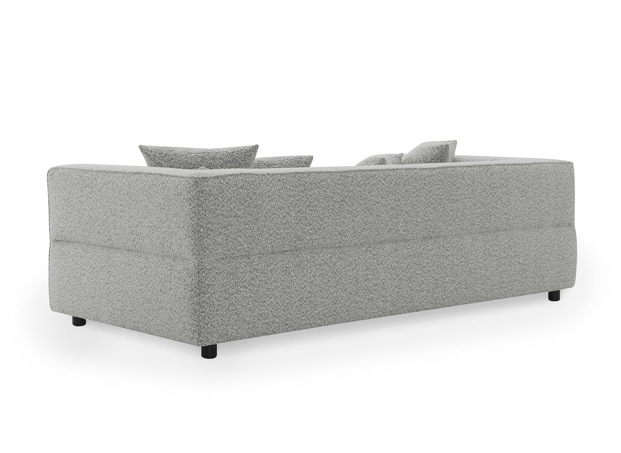 EVELYNE 3-Sitzer-Sofa mit festem Sitz in grauer Schaffelloptik