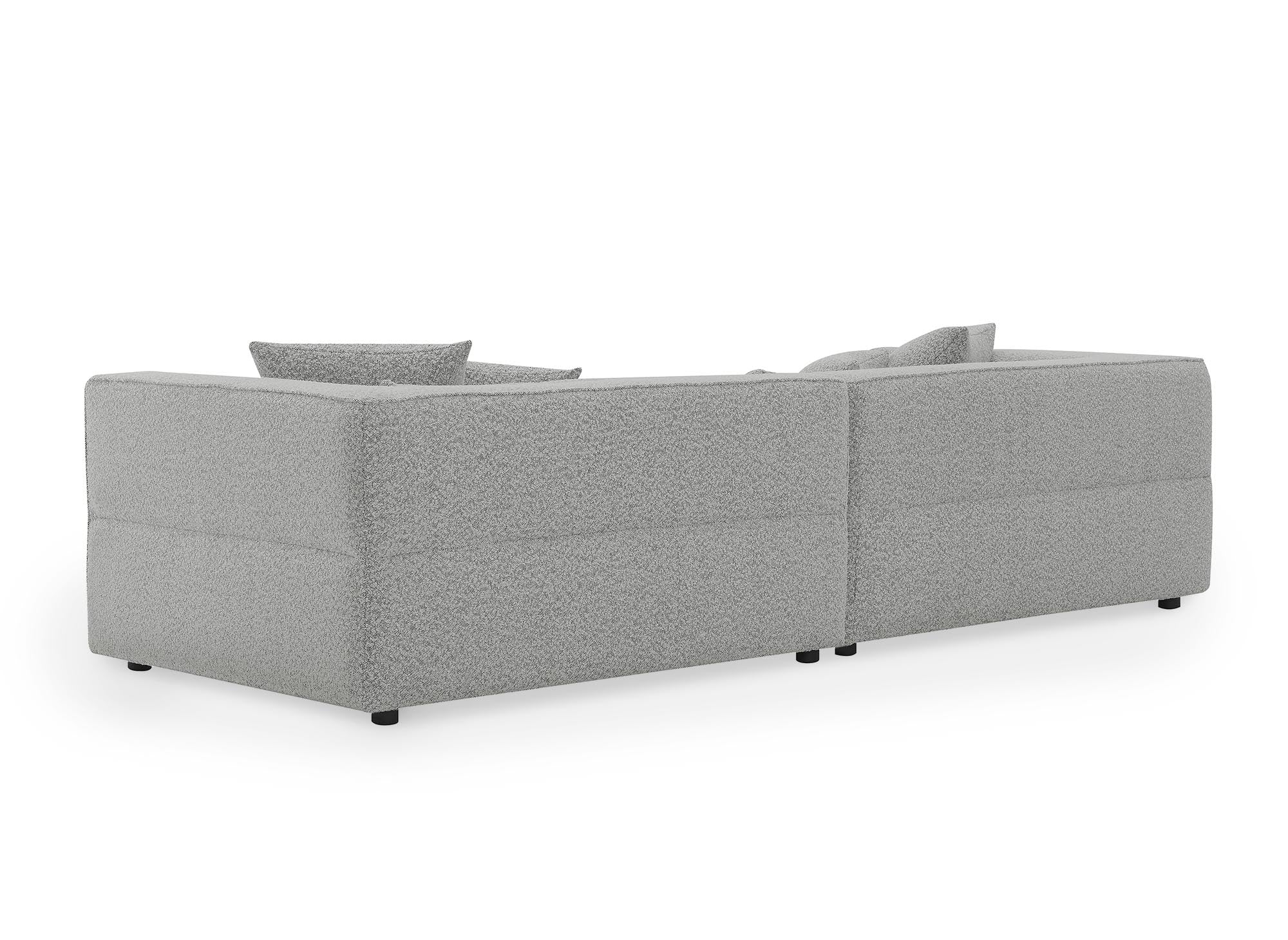 EVELYNE 4-Sitzer-Sofa mit festem Sitz in grauer Schaffelloptik