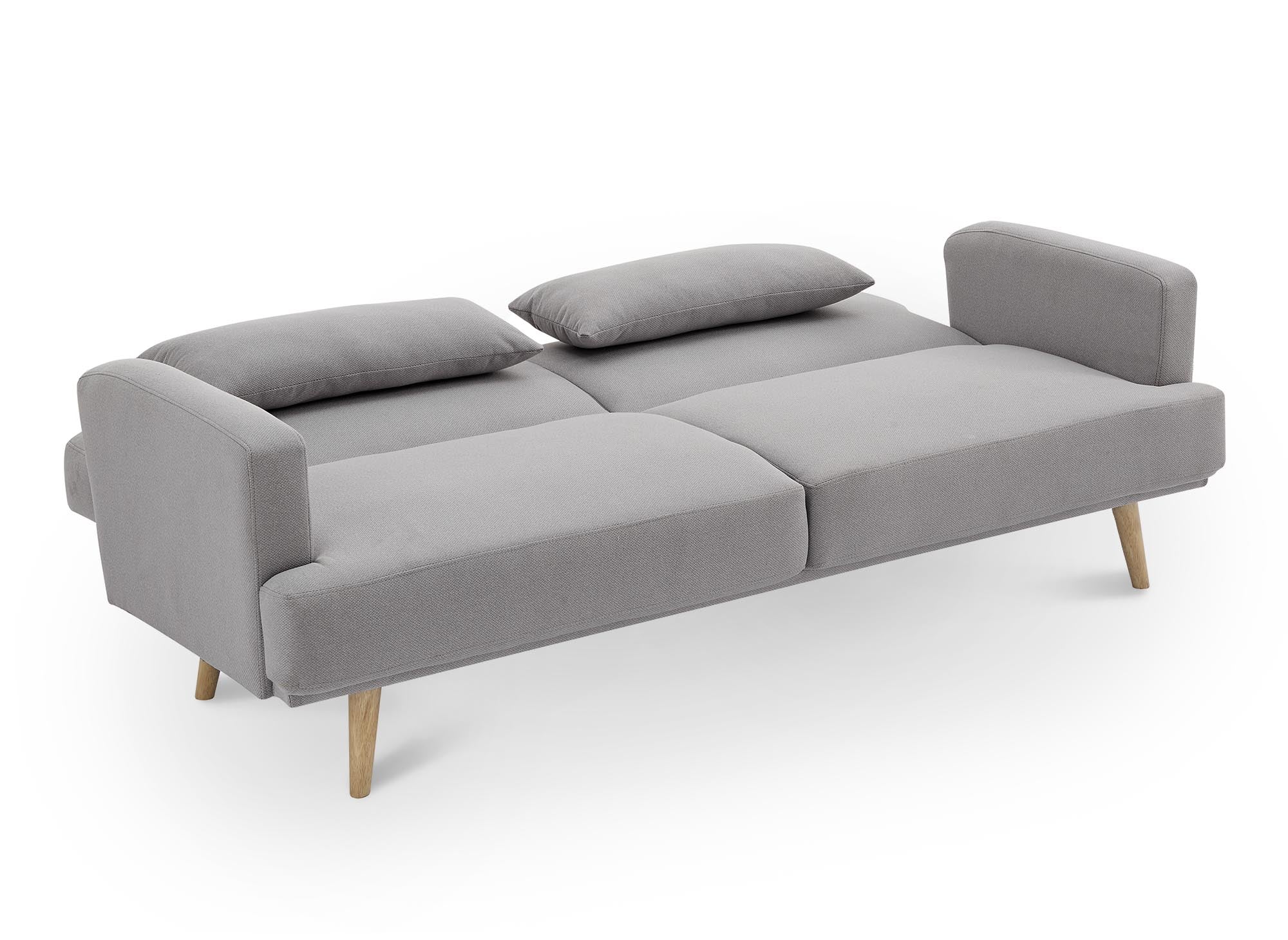 BART 3-Sitzer-Schlafsofa aus grauem Stoff