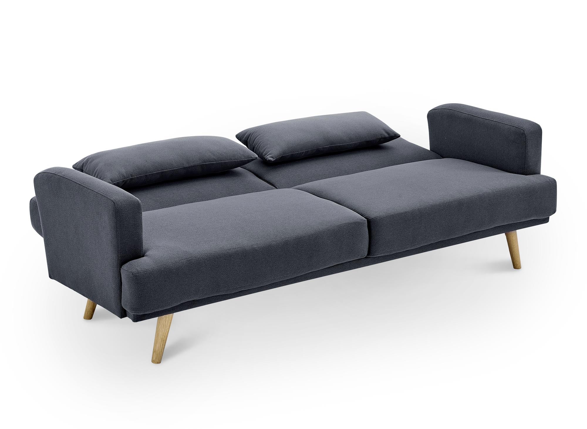 BART 3-Sitzer-Schlafsofa aus dunkelgrauem Stoff