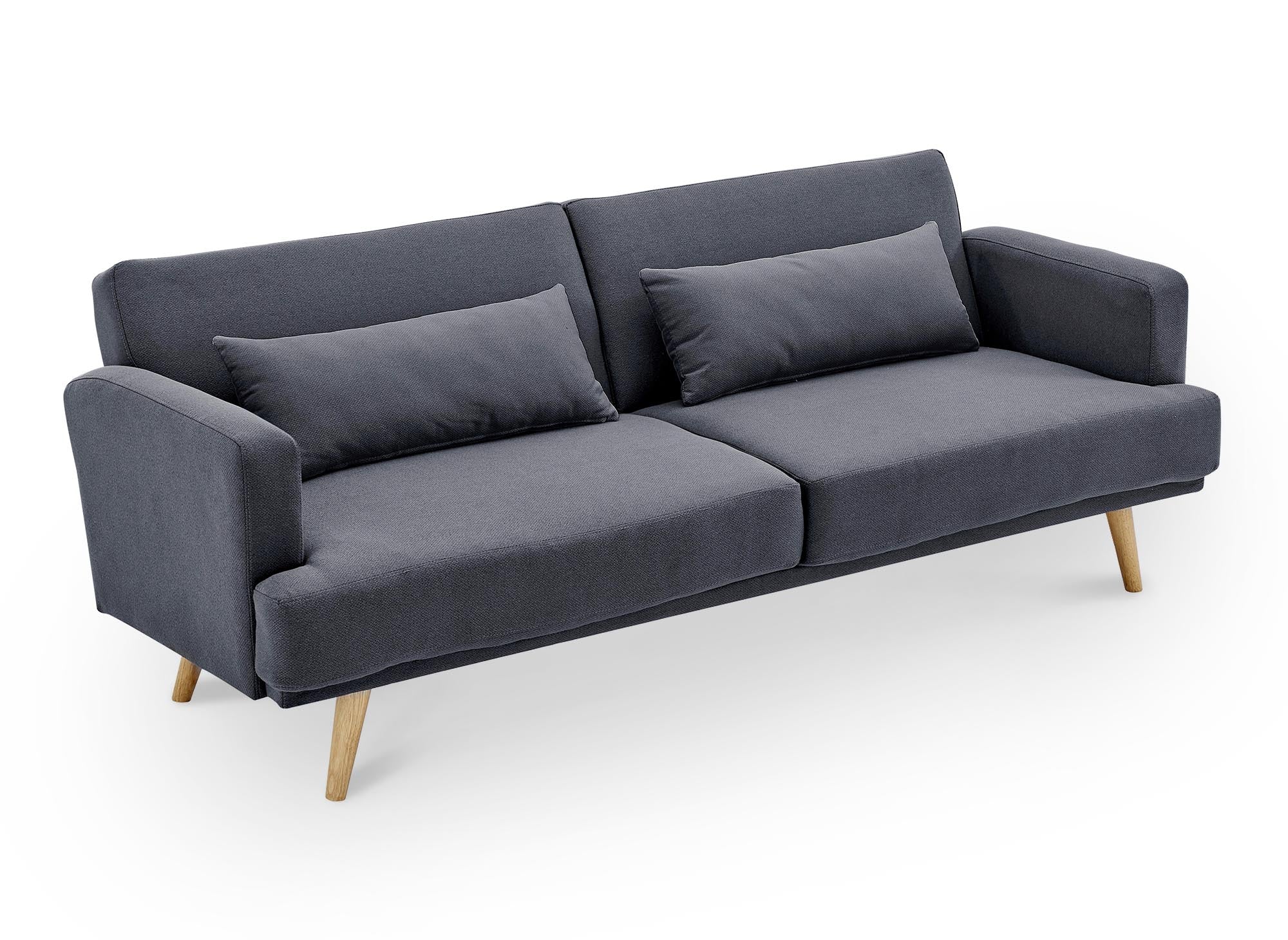 BART 3-Sitzer-Schlafsofa aus dunkelgrauem Stoff