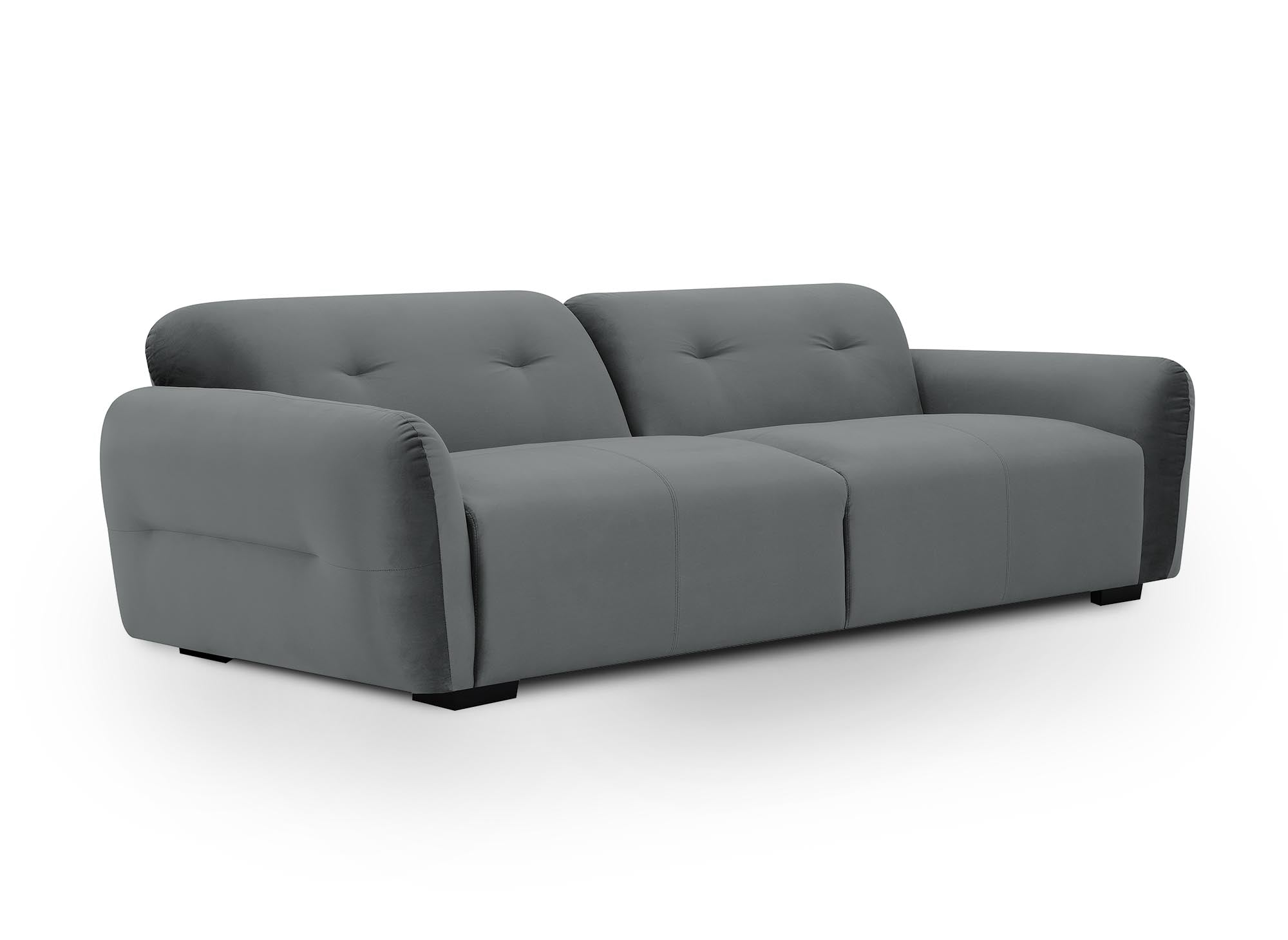 PICASSO 3-Sitzer-Sofa aus grauem Samt