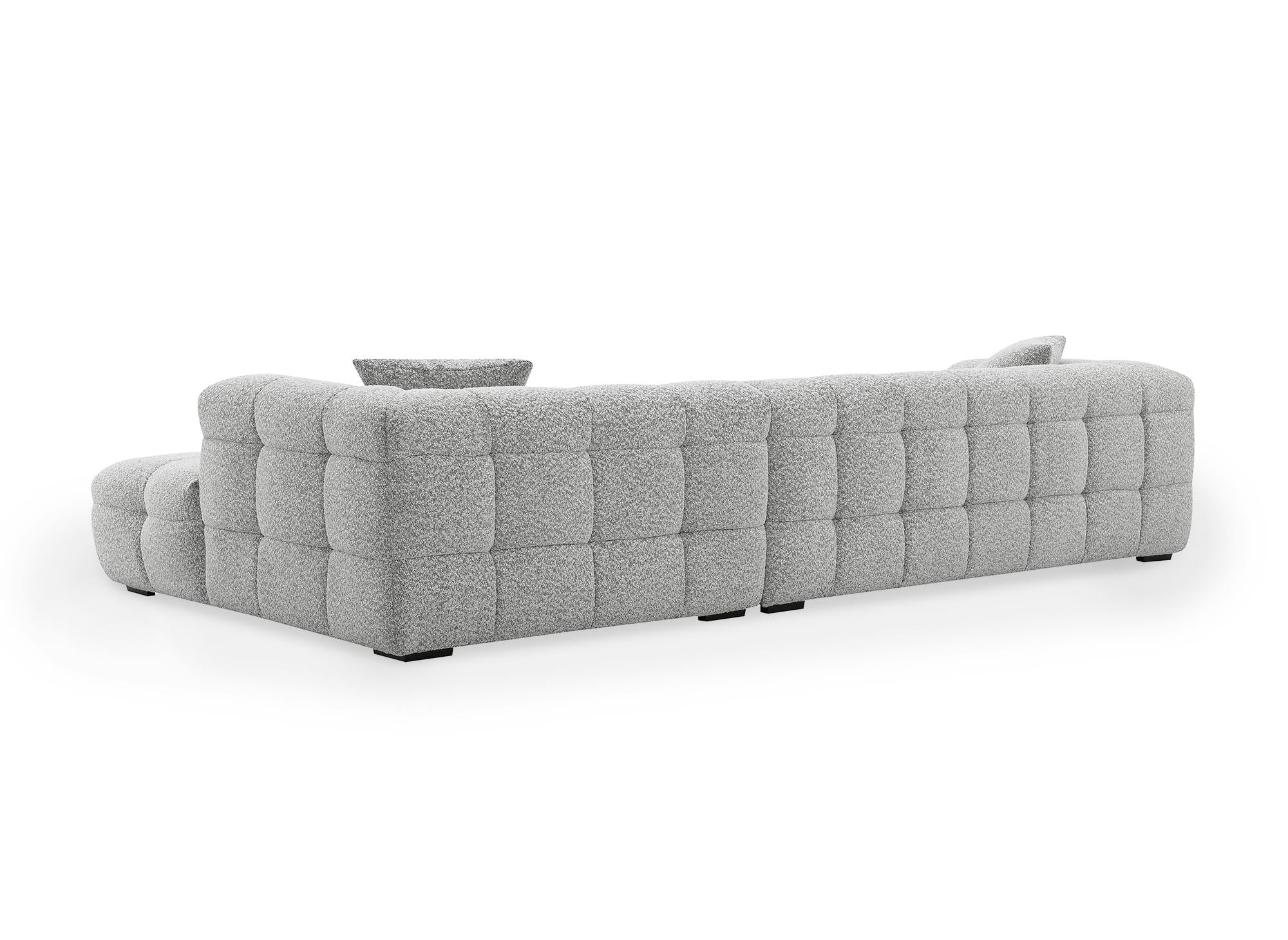 Ecksofa BELLA, grau, Schaffell-Effekt, rechtwinklig