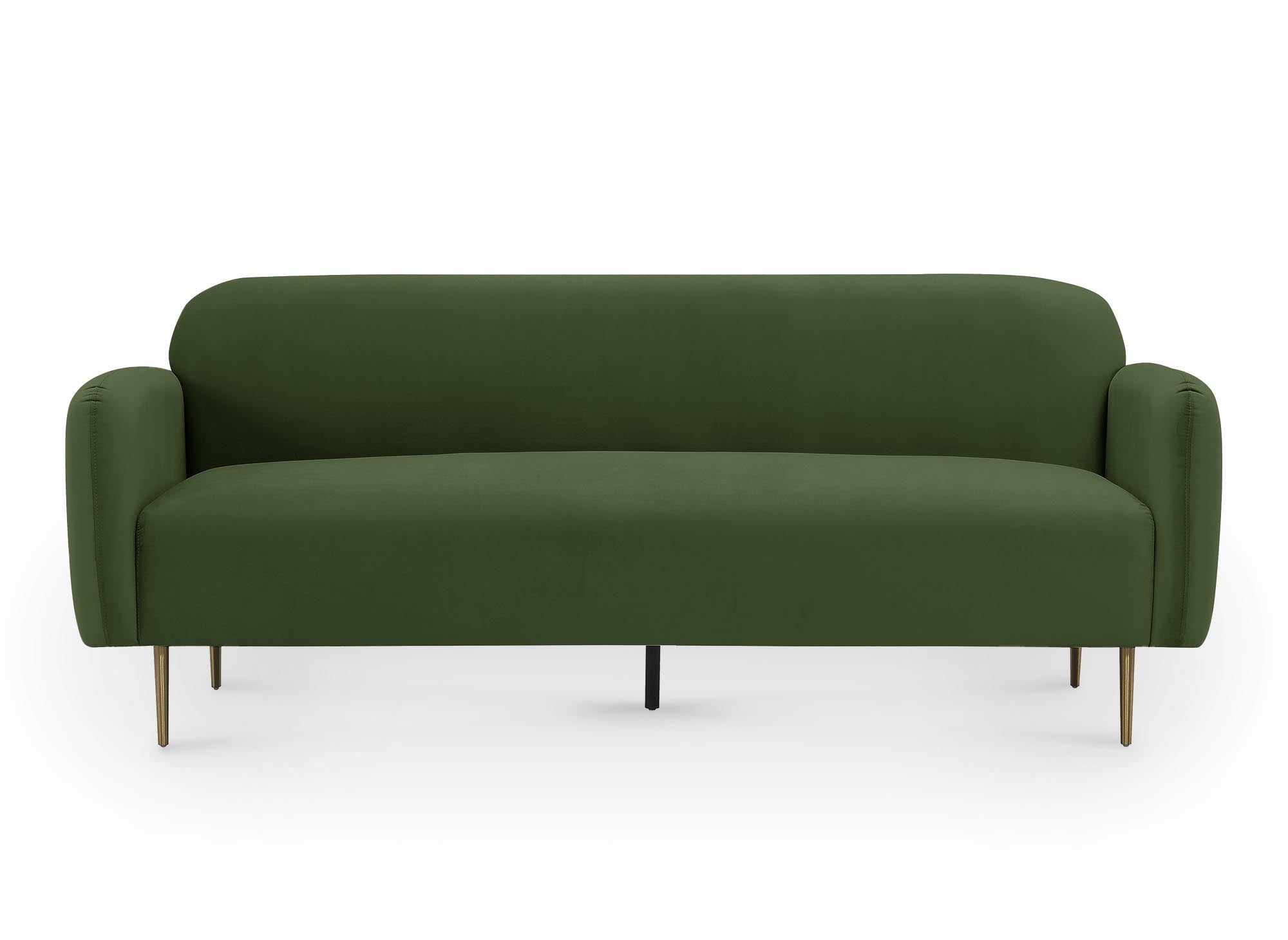 3-Sitzer-Sofa MARILYNE aus khakigrünem Samt