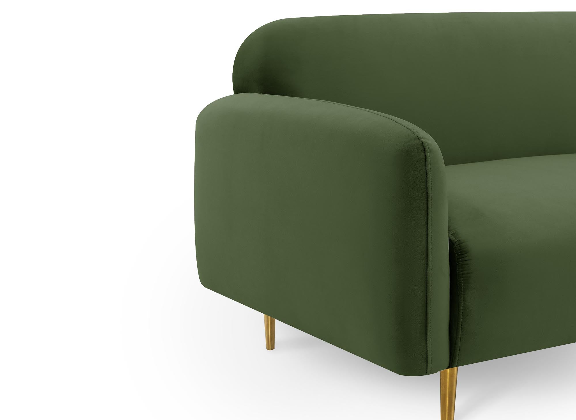 3-Sitzer-Sofa MARILYNE aus khakigrünem Samt