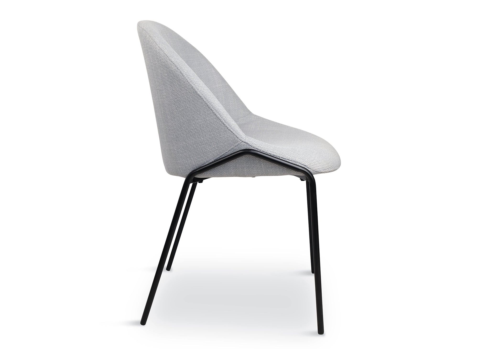 2er-Set Designerstühle aus grauem Leinenstoff ZAYA