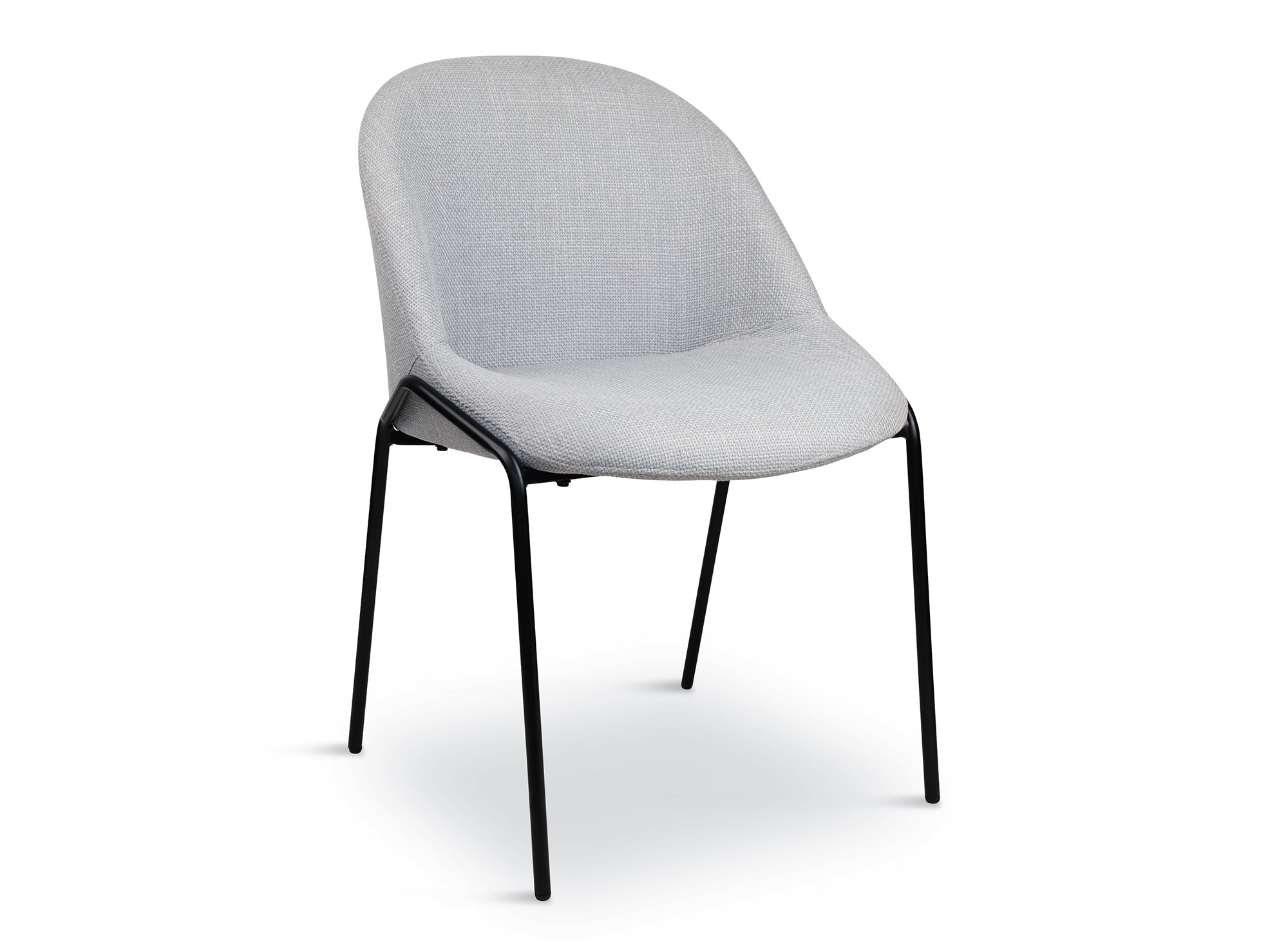 2er-Set Designerstühle aus grauem Leinenstoff ZAYA