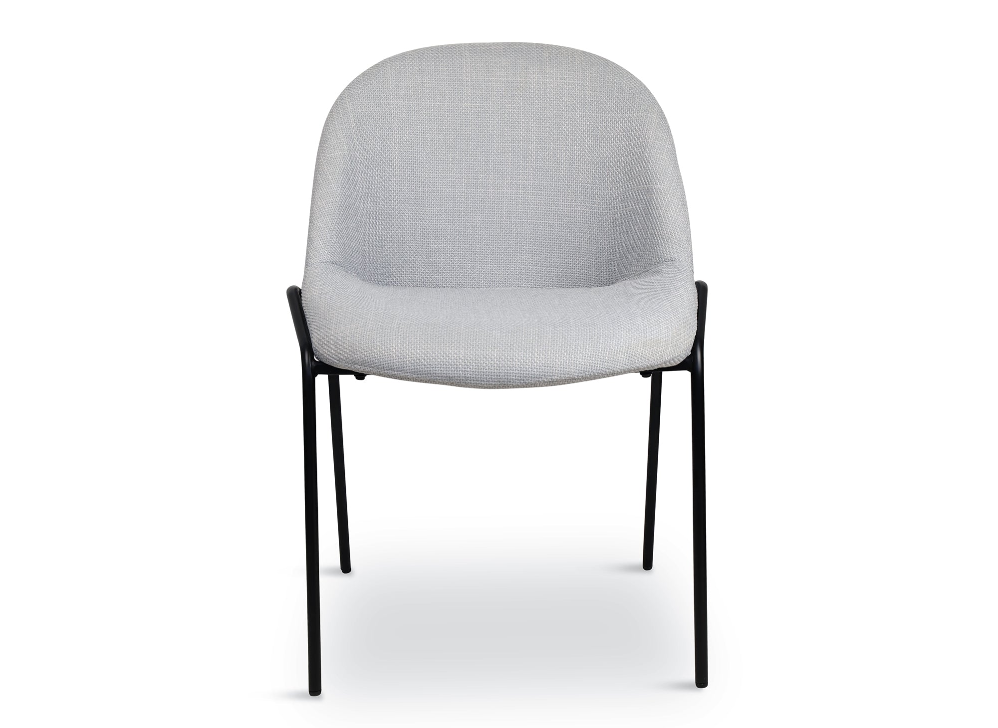 2er-Set Designerstühle aus grauem Leinenstoff ZAYA