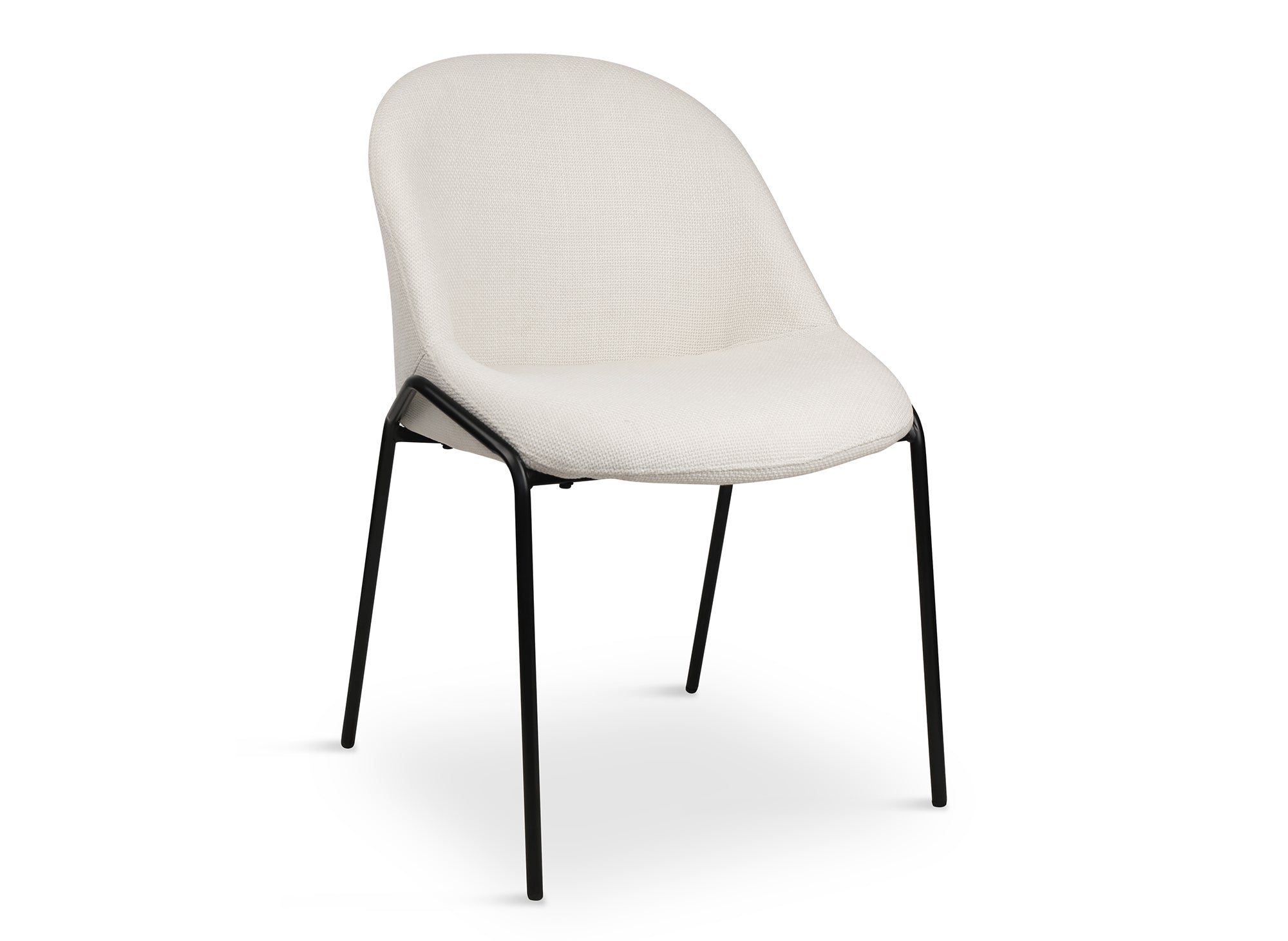 2er Set Designerstühle aus beigem Leinenstoff ZAYA