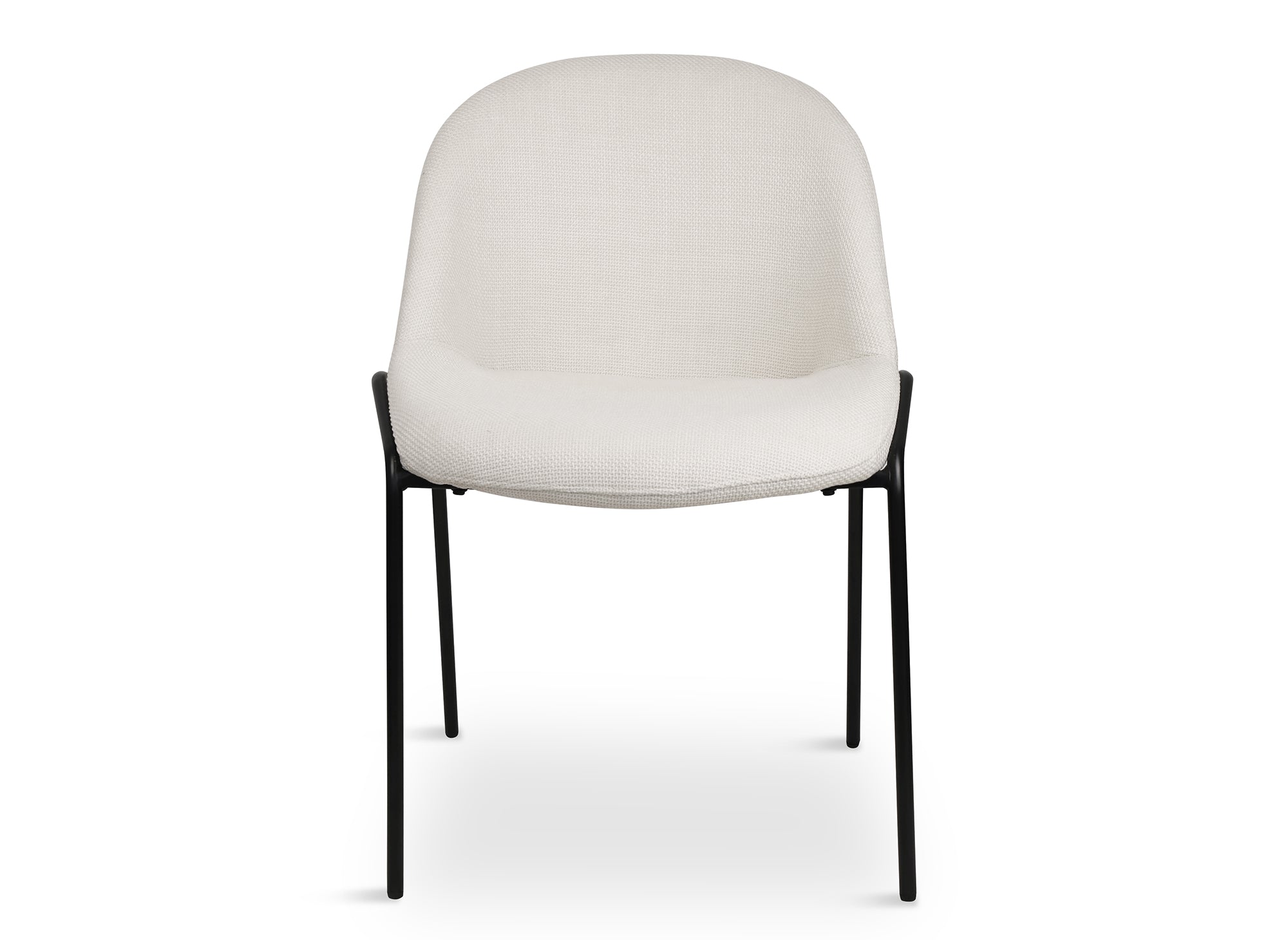 2er Set Designerstühle aus beigem Leinenstoff ZAYA