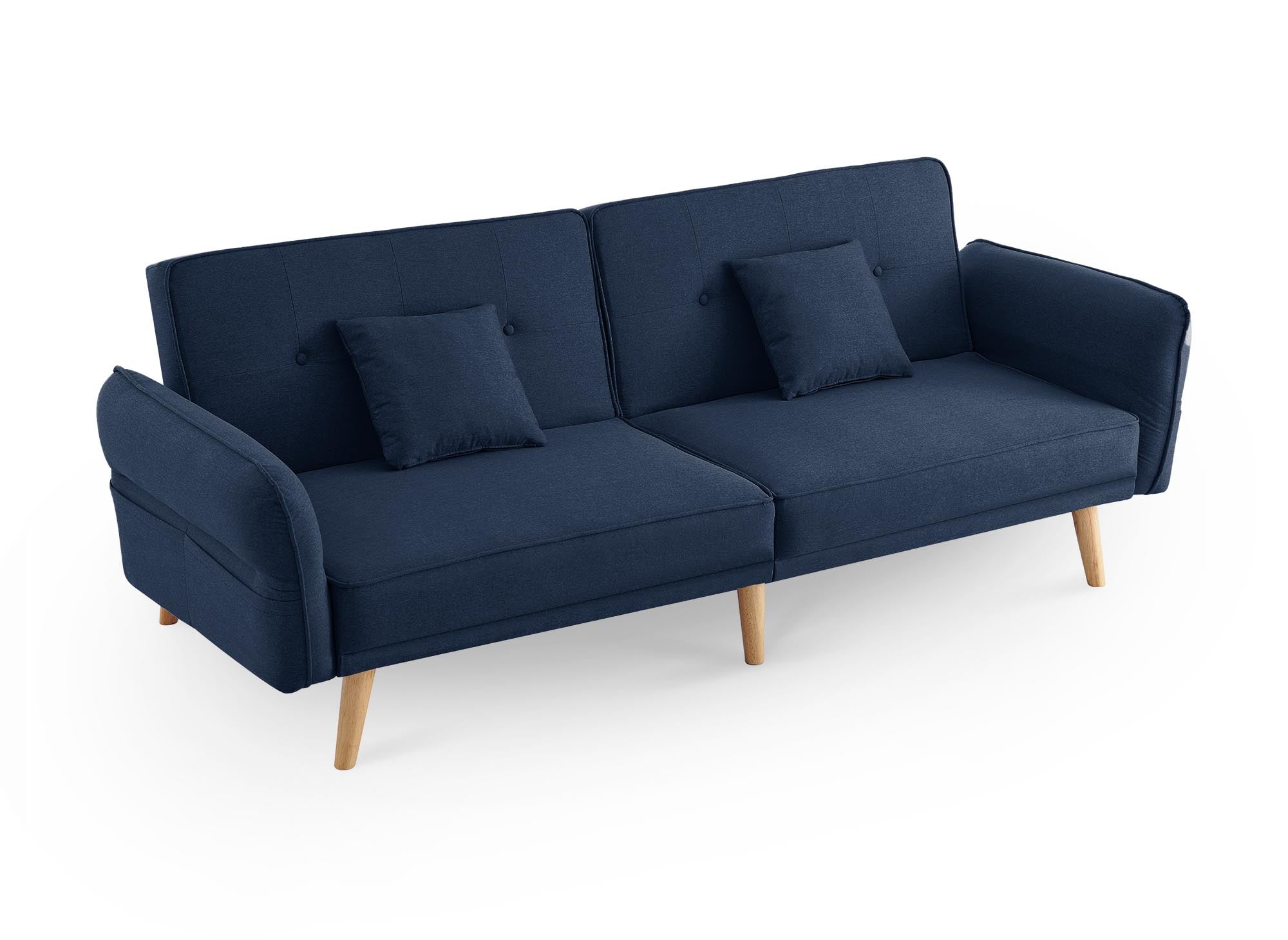 CHILI 3-Sitzer-Schlafsofa aus blauem Stoff