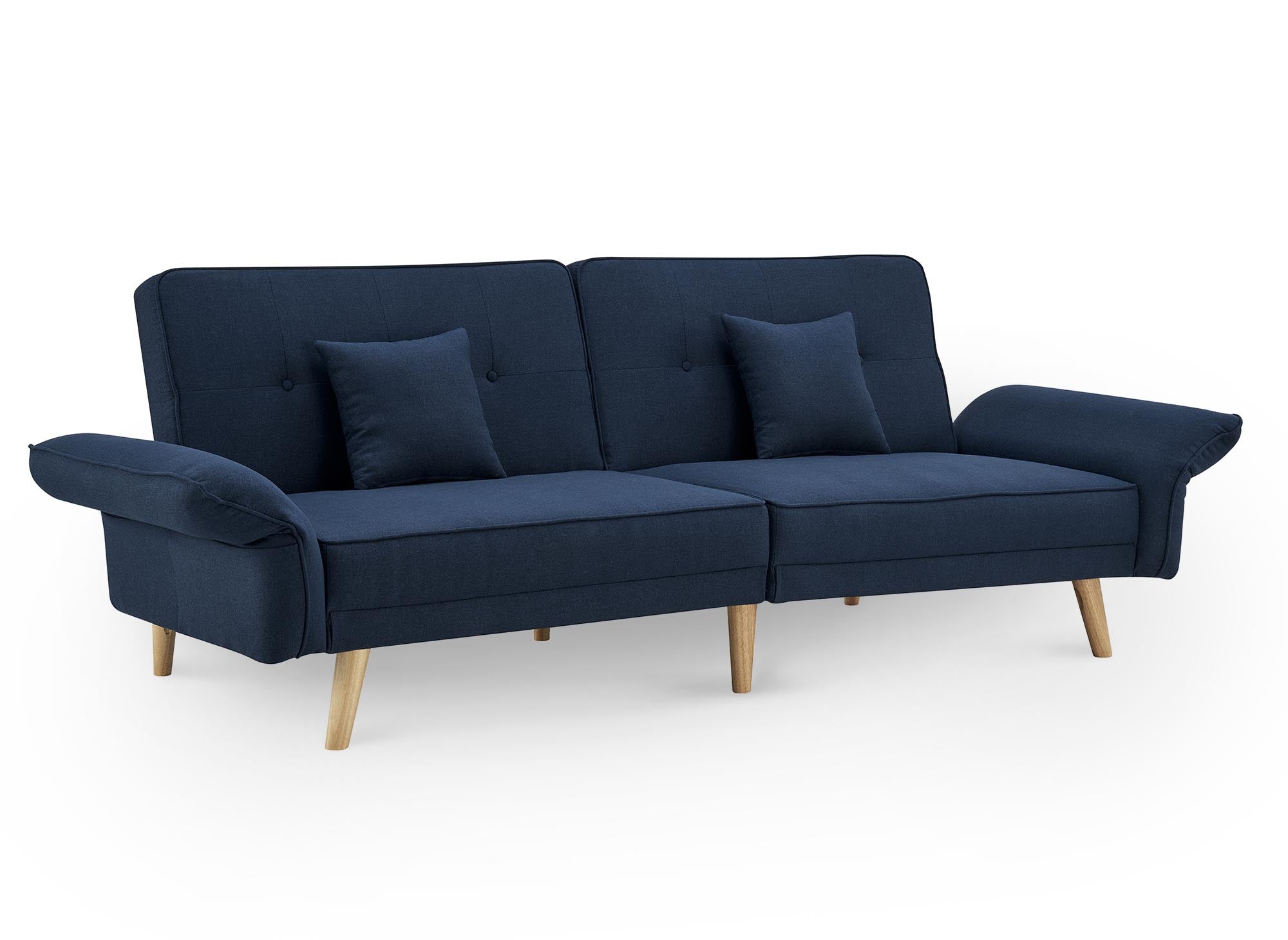 CHILI 3-Sitzer-Schlafsofa aus blauem Stoff