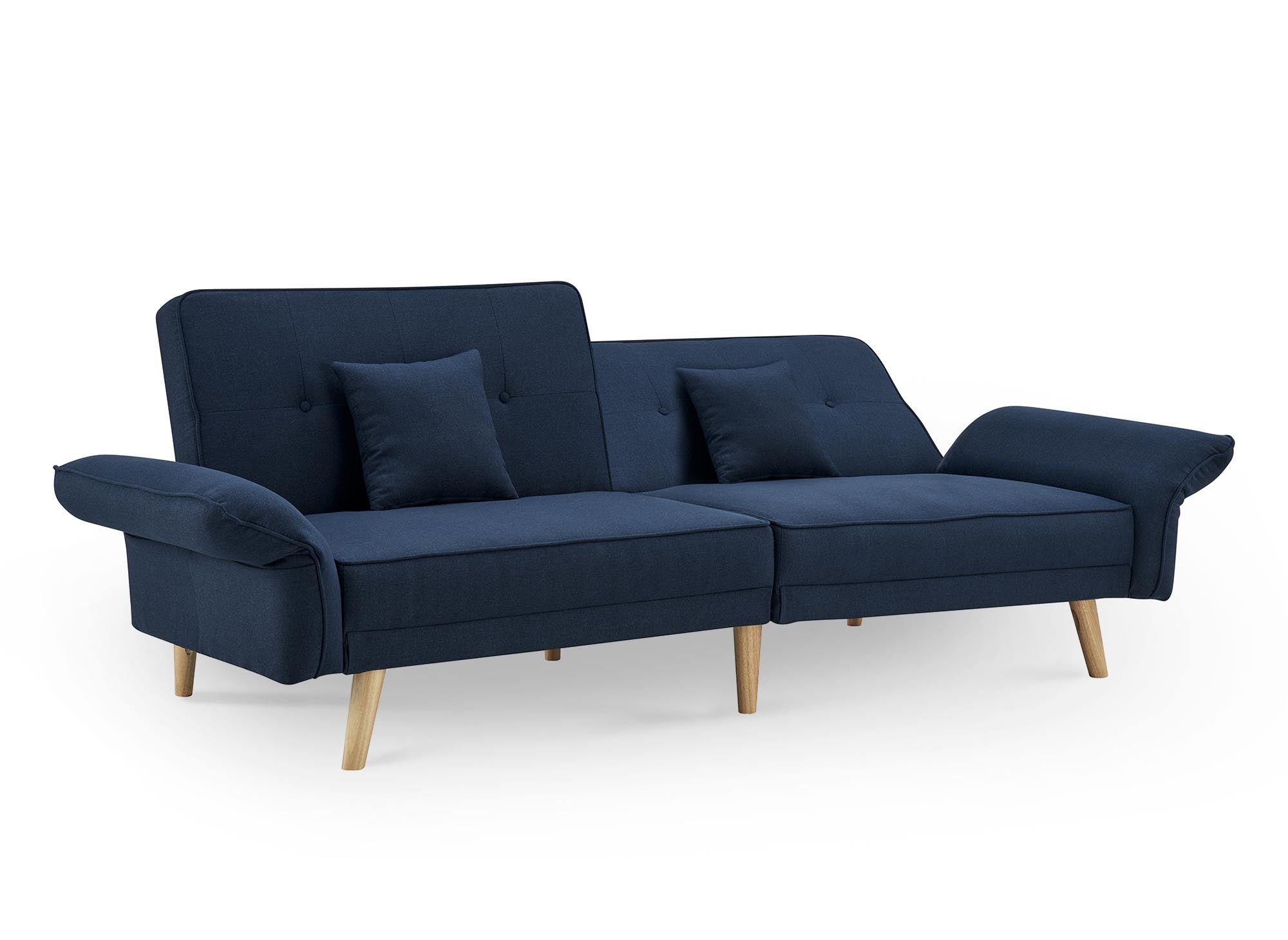 CHILI 3-Sitzer-Schlafsofa aus blauem Stoff