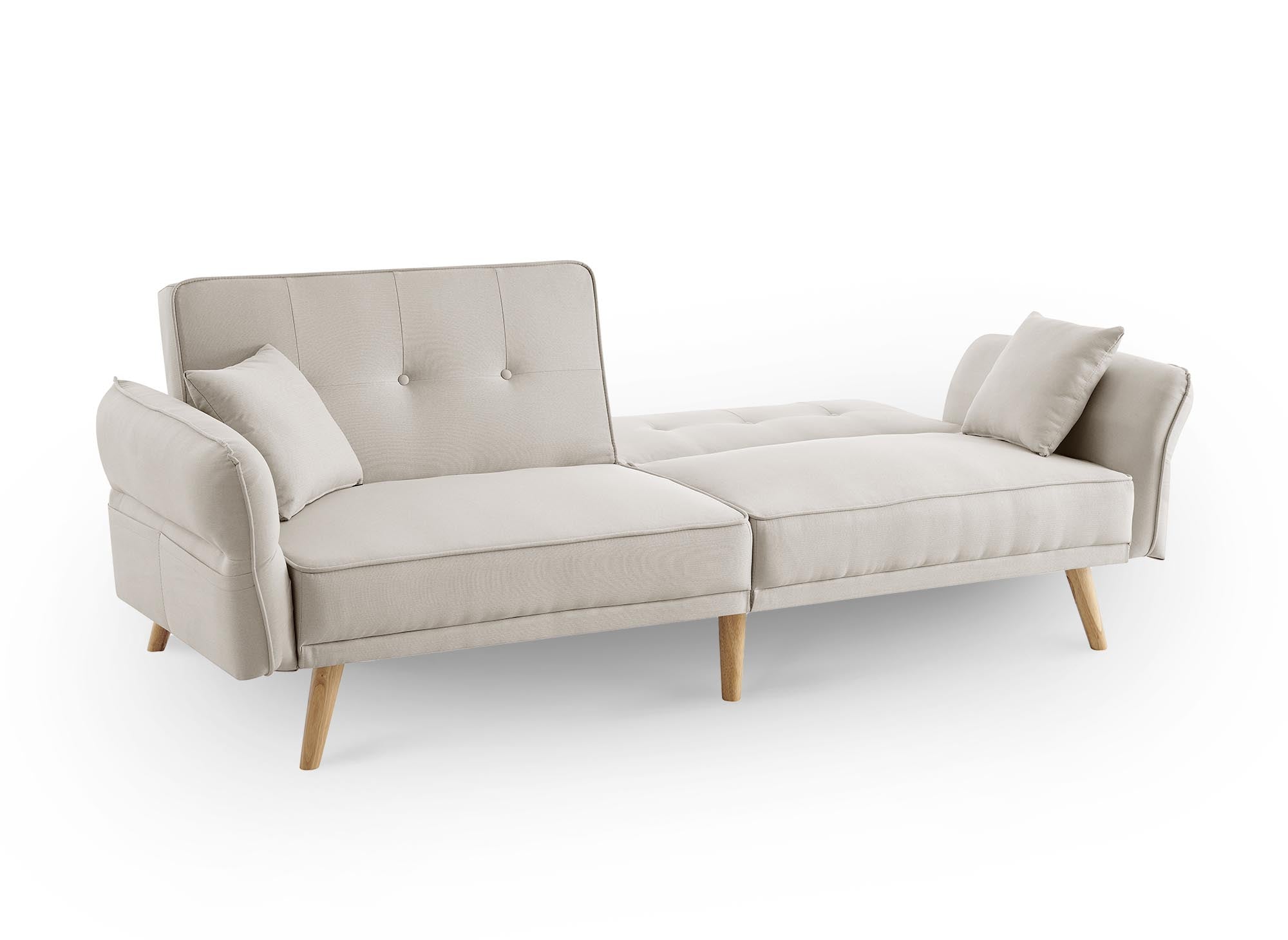 CHILI 3-Sitzer-Schlafsofa aus beigefarbenem Stoff