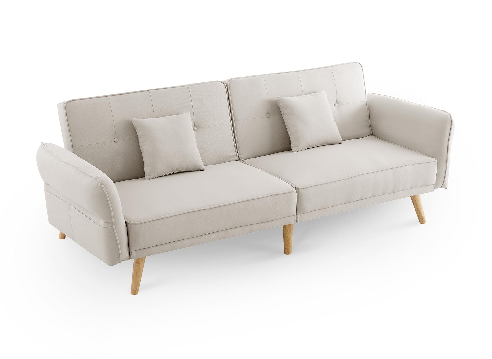 CHILI 3-Sitzer-Schlafsofa aus beigefarbenem Stoff