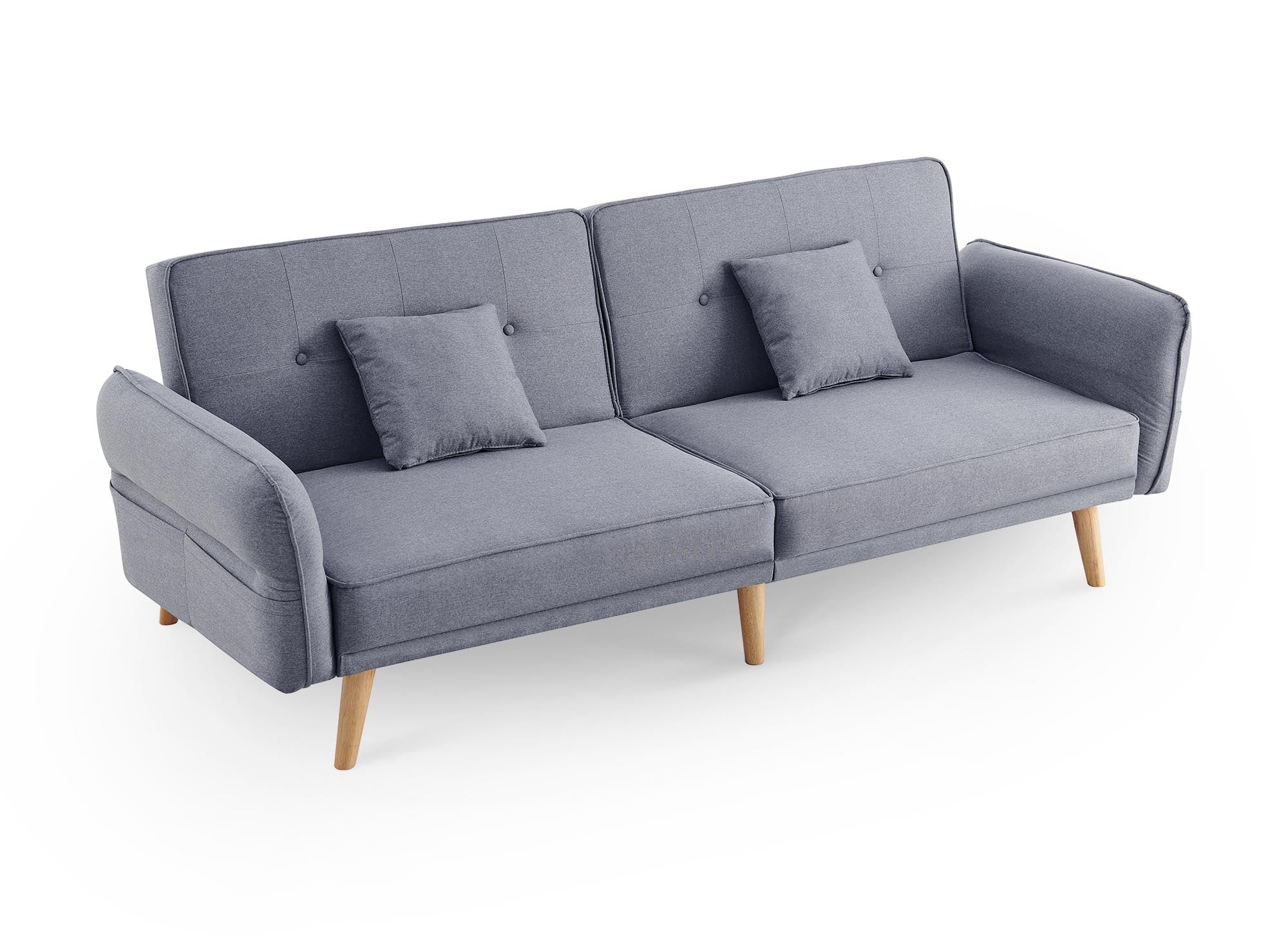 CHILI 3-Sitzer-Schlafsofa aus grauem Stoff