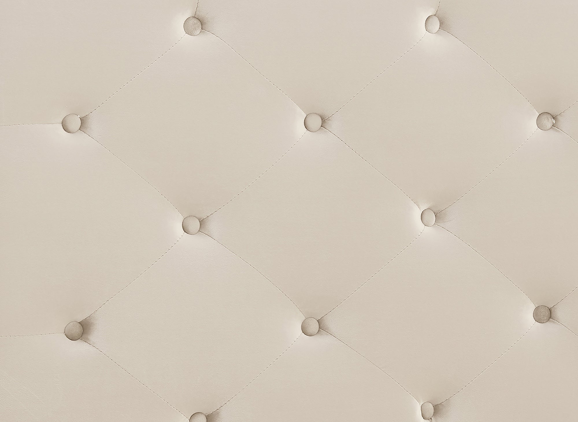 MAREVA Doppelbett aus getuftetem Samt, beige, 160 x 200 cm