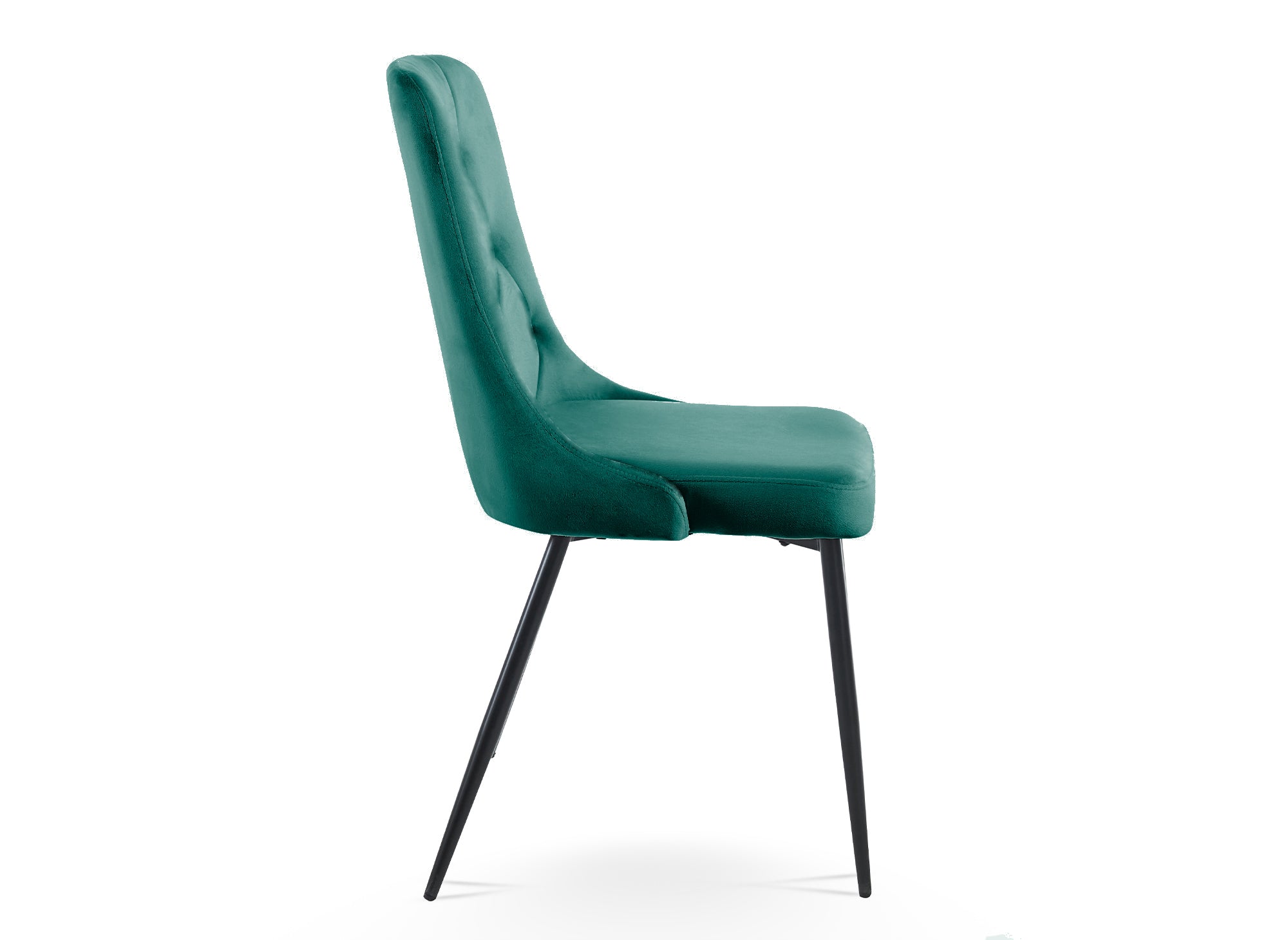 4er-Set Designerstühle aus grünem Samt OLVEA