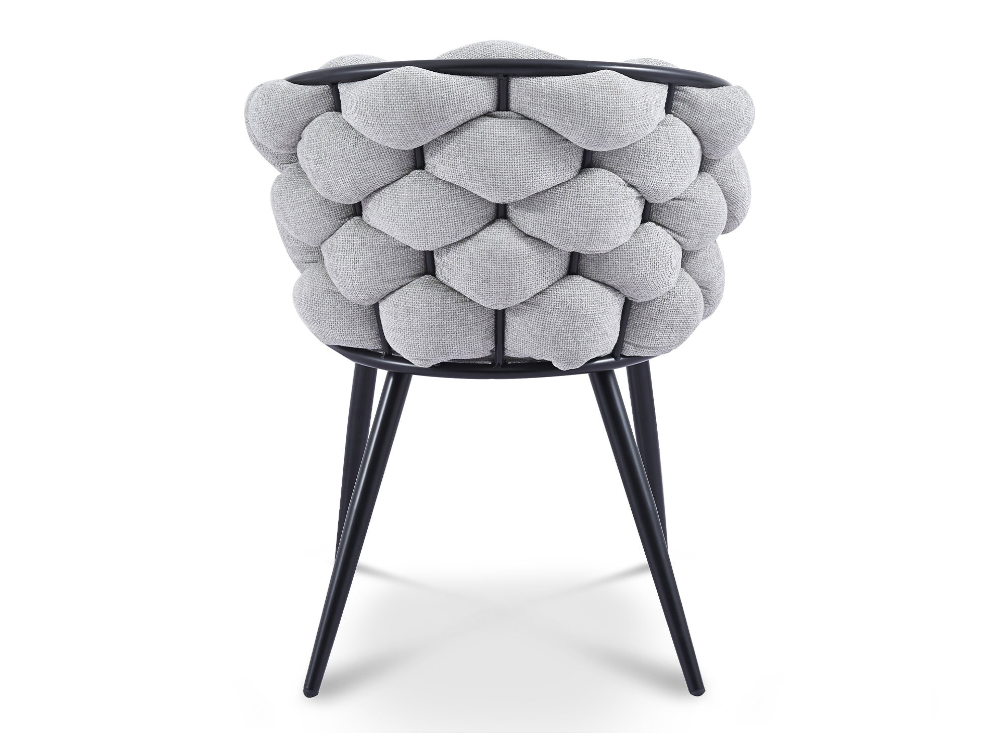 2er-Set Stühle aus grauem Stoff mit schwarzen Metallbeinen CECILE