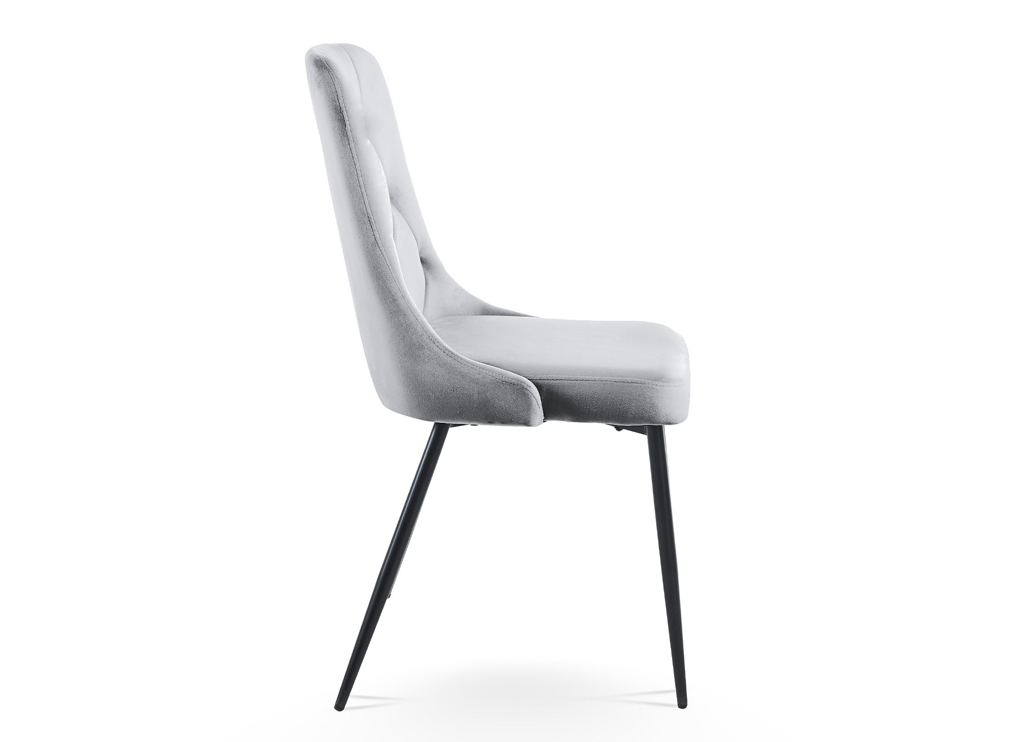 4er-Set OLVEA-Designerstühle aus grauem Samt