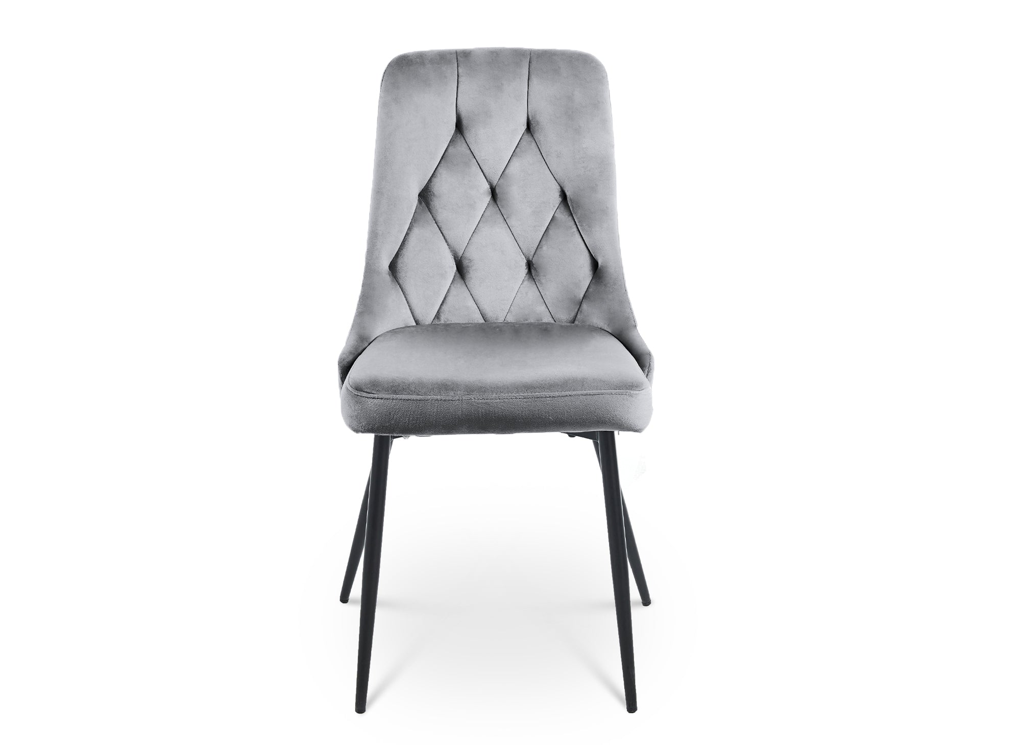 4er-Set OLVEA-Designerstühle aus grauem Samt