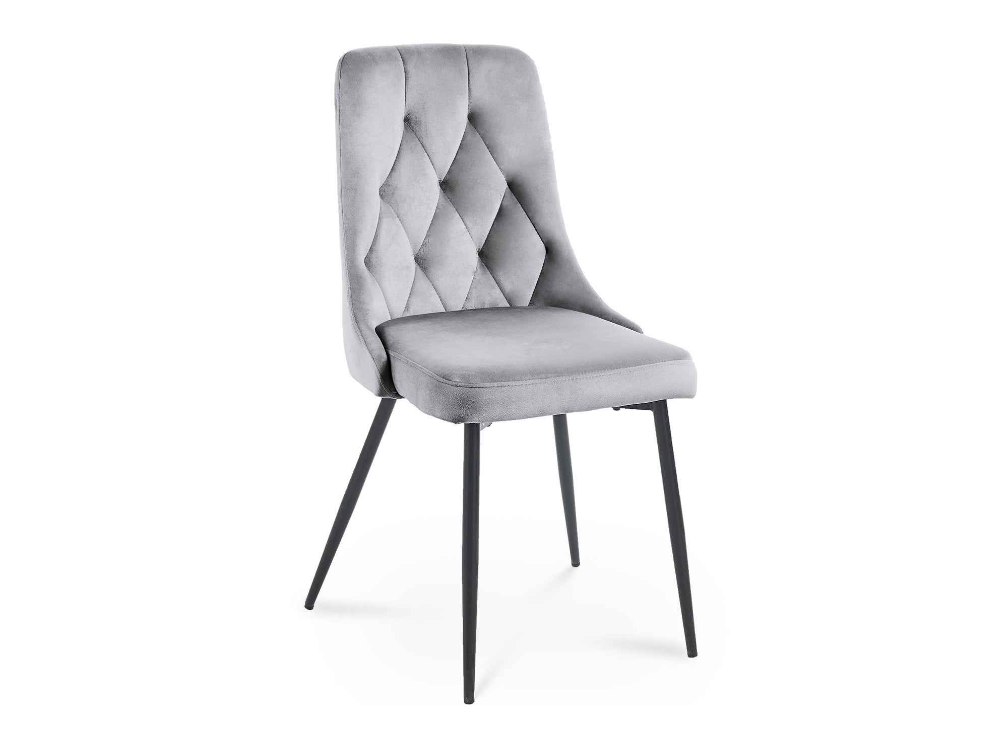 4er-Set OLVEA-Designerstühle aus grauem Samt