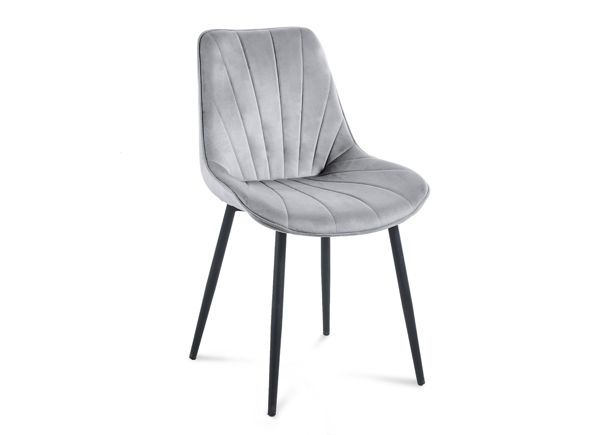 4er Set ELOVA Designerstühle in grauem Samt