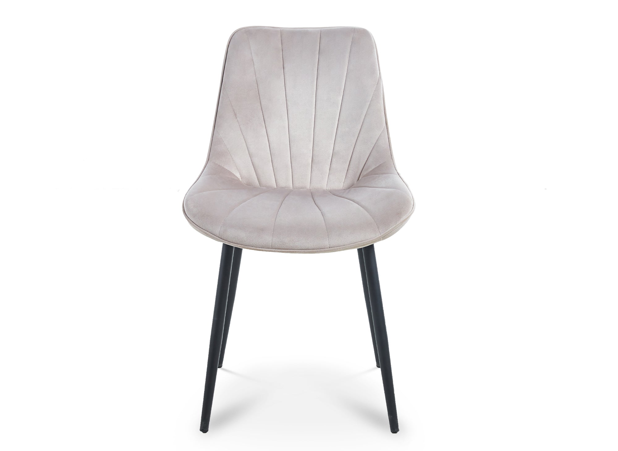 4er-Set beiger Designer-Samtstuhl ELOVA