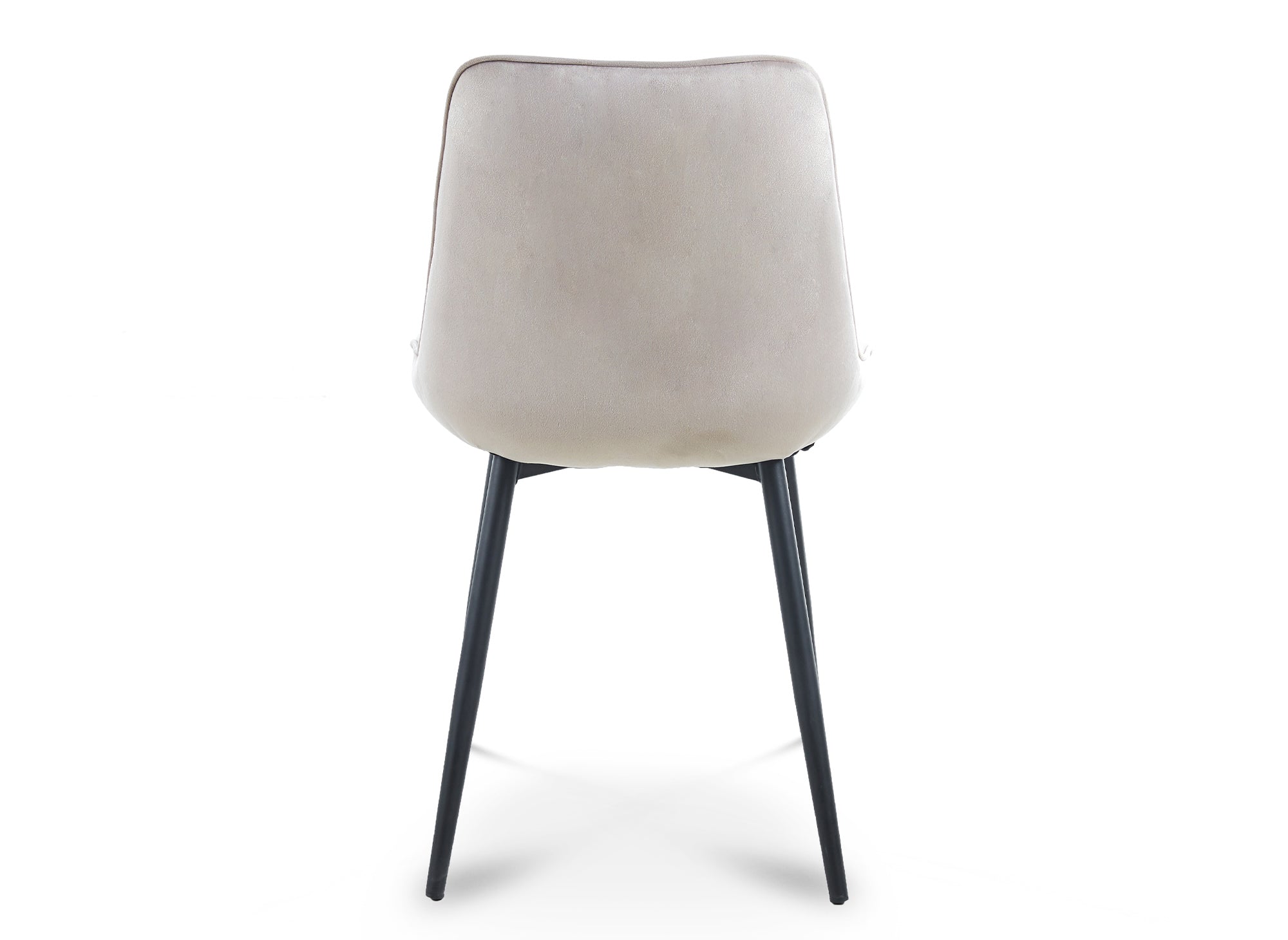 4er-Set beiger Designer-Samtstuhl ELOVA