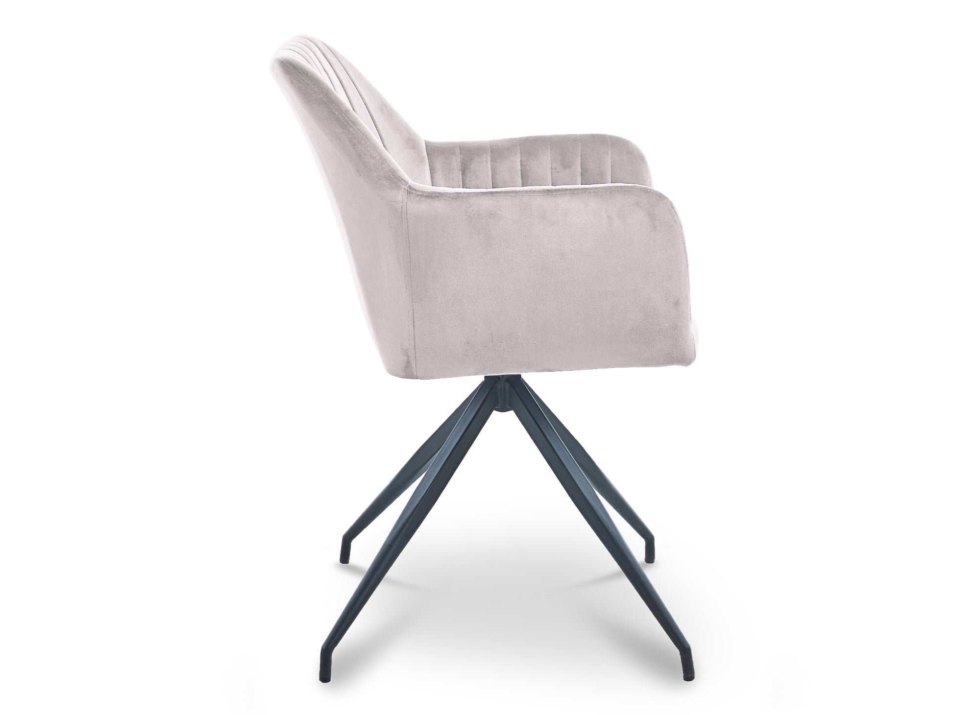2er-Set beige Samtstühle mit schwarzen Metallbeinen RATUS