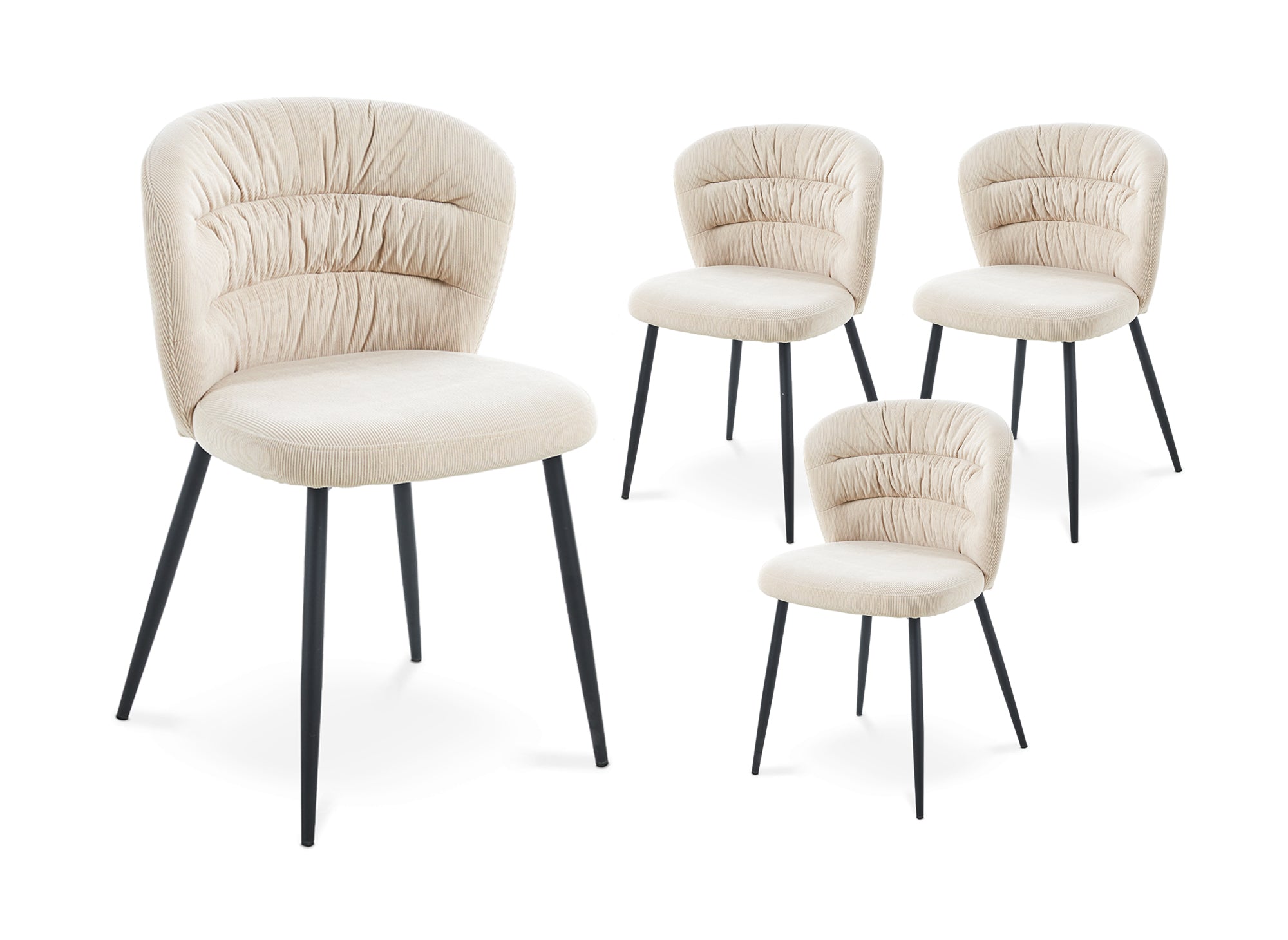 4er-Set DANIELA beige Cordstühle