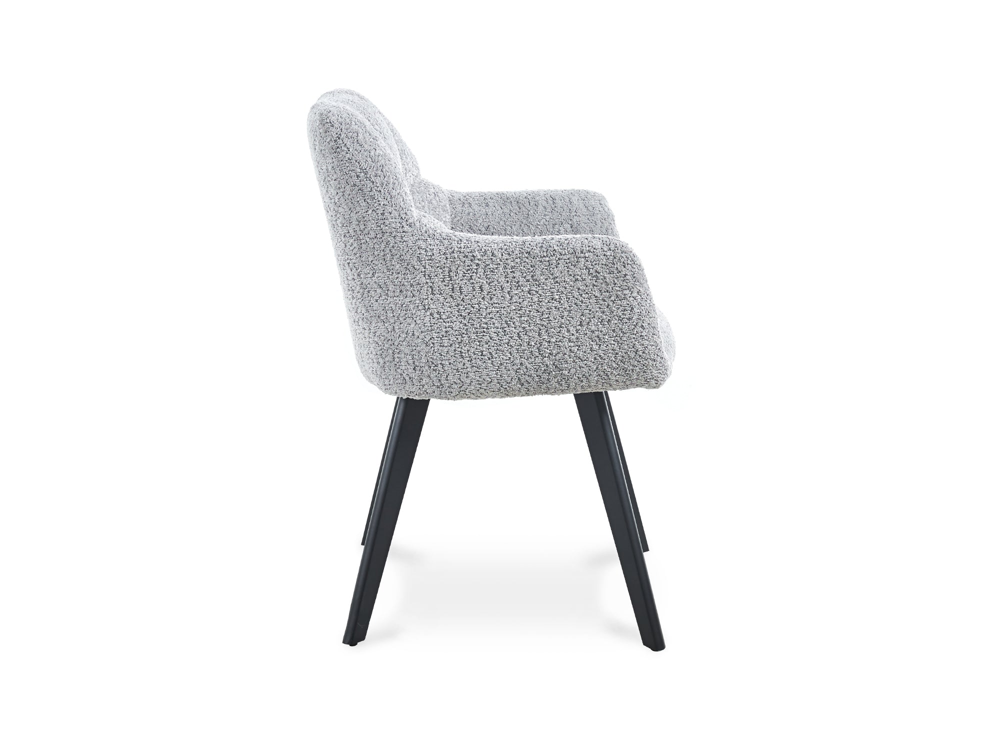 2er-Set Stühle mit Armlehnen in hellgrauem Schaffell-Effekt ESPERA