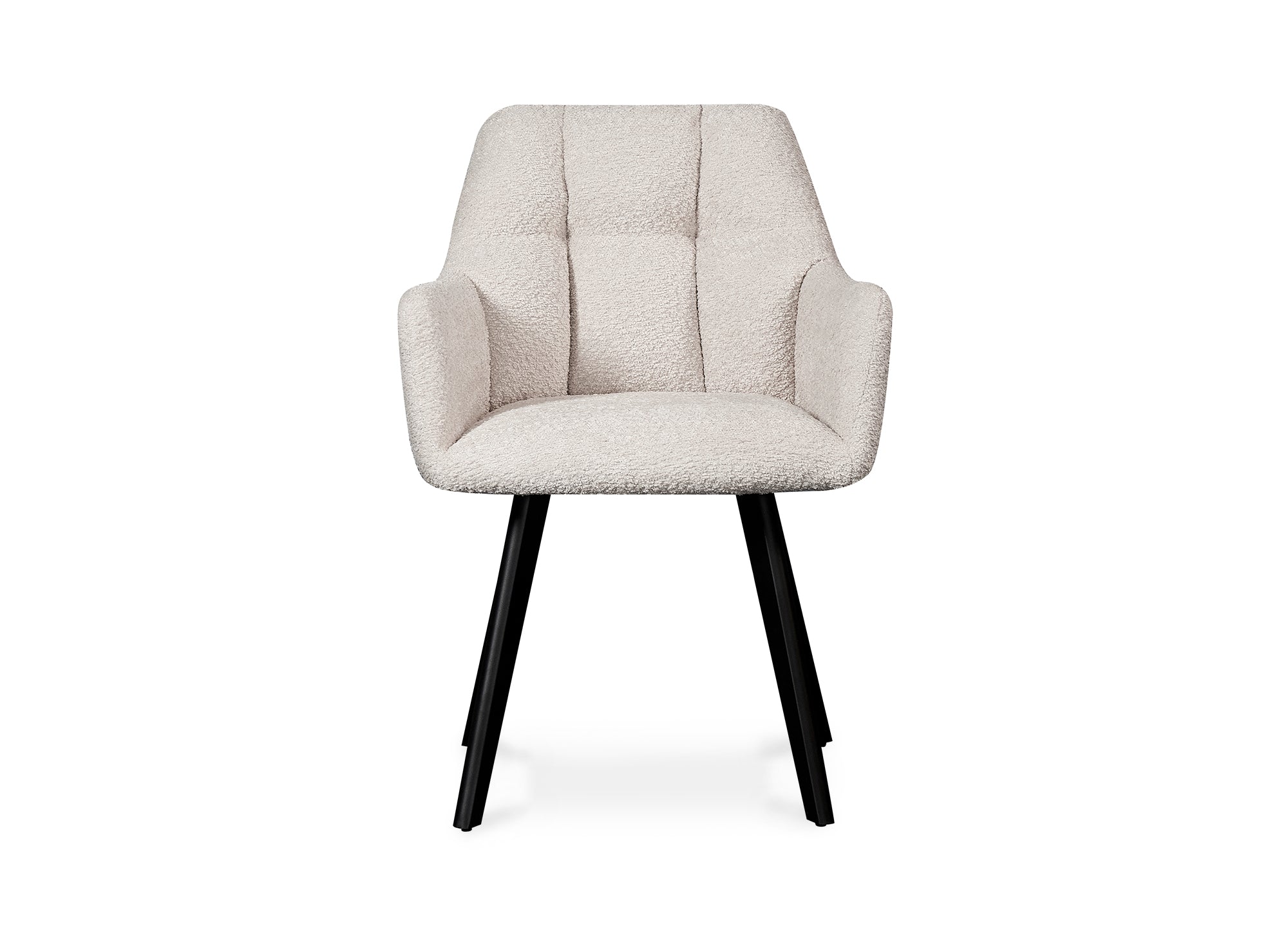 2er-Set Stühle mit Armlehnen in beigem Schaffell-Effekt ESPERA