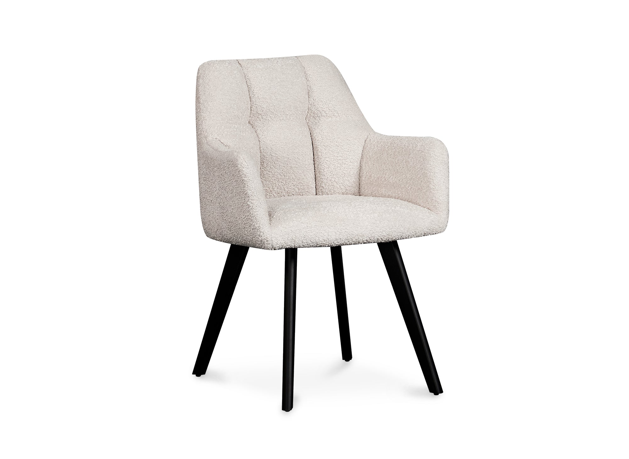 2er-Set Stühle mit Armlehnen in beigem Schaffell-Effekt ESPERA