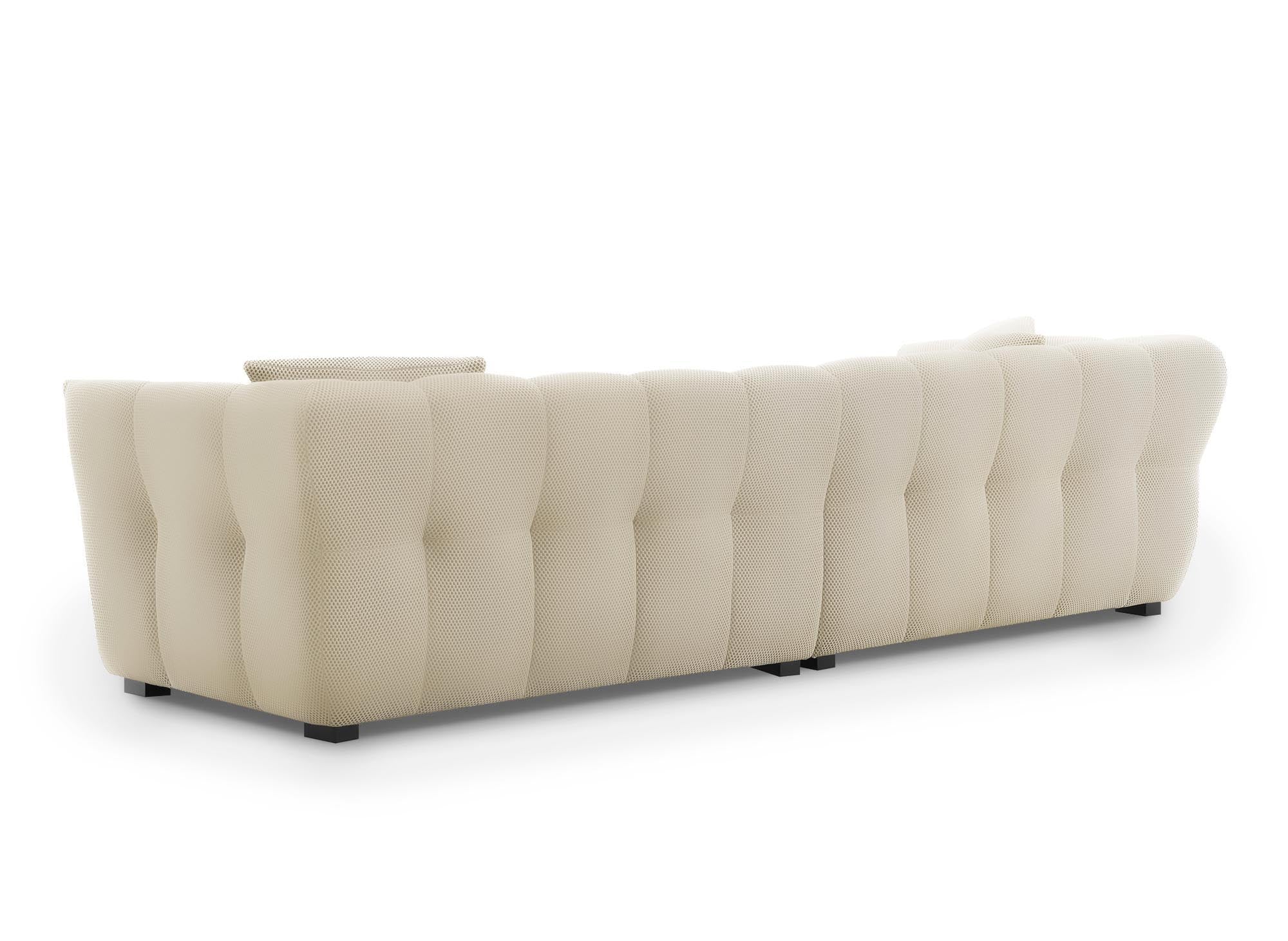 ELENA 4-Sitzer-Sofa aus beigefarbenem 3D-Stoff