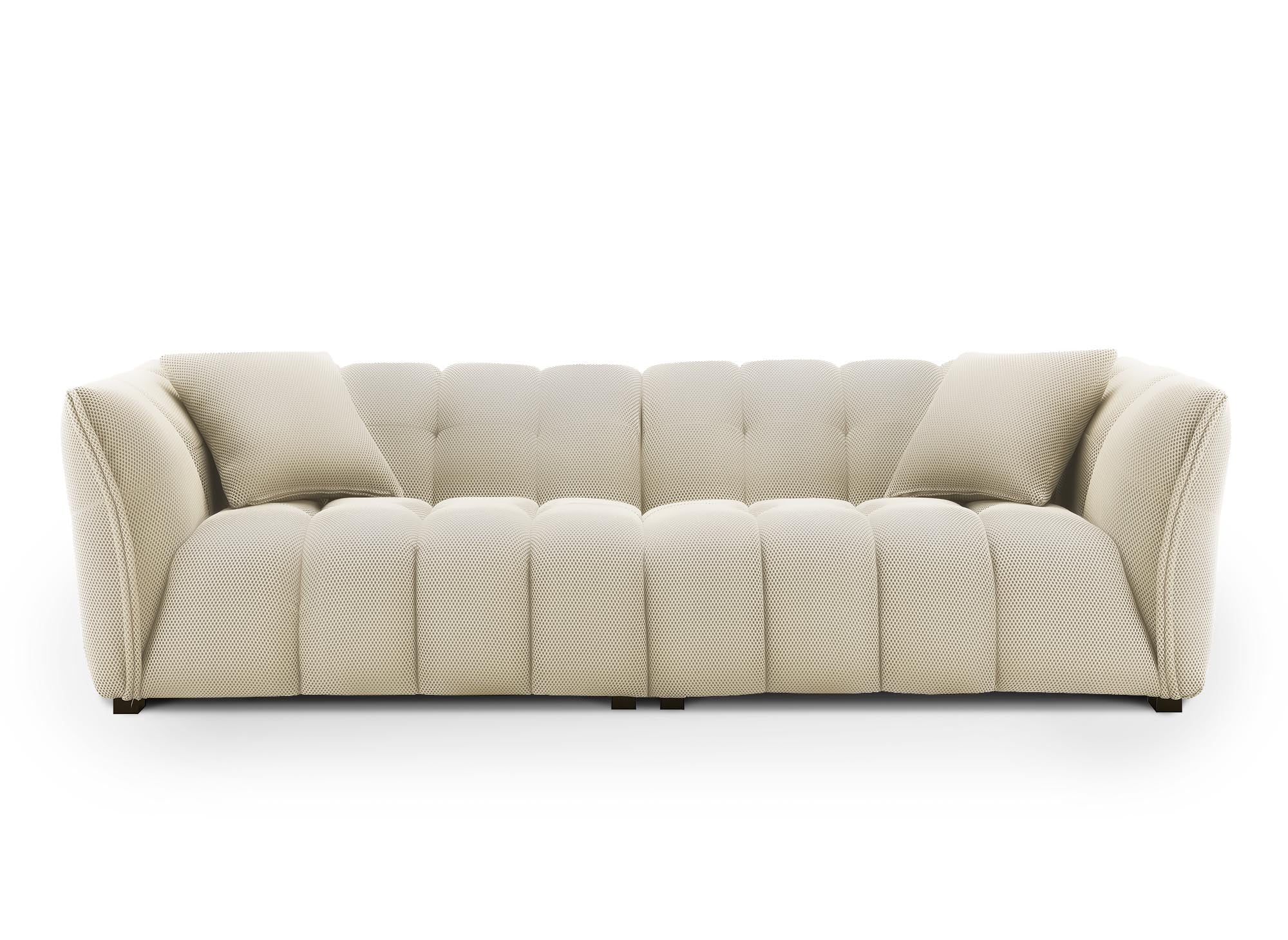 ELENA 4-Sitzer-Sofa aus beigefarbenem 3D-Stoff