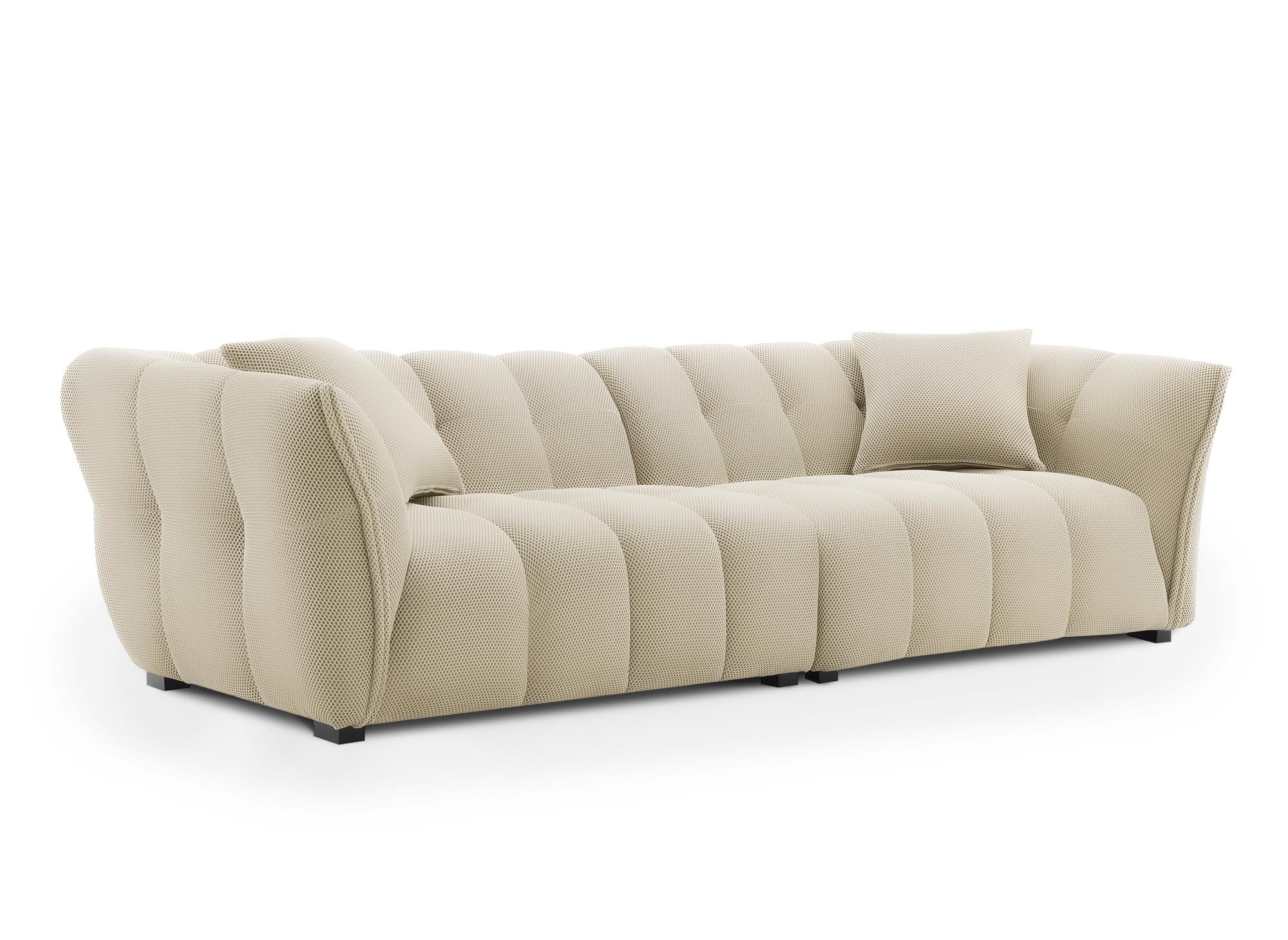 ELENA 4-Sitzer-Sofa aus beigefarbenem 3D-Stoff