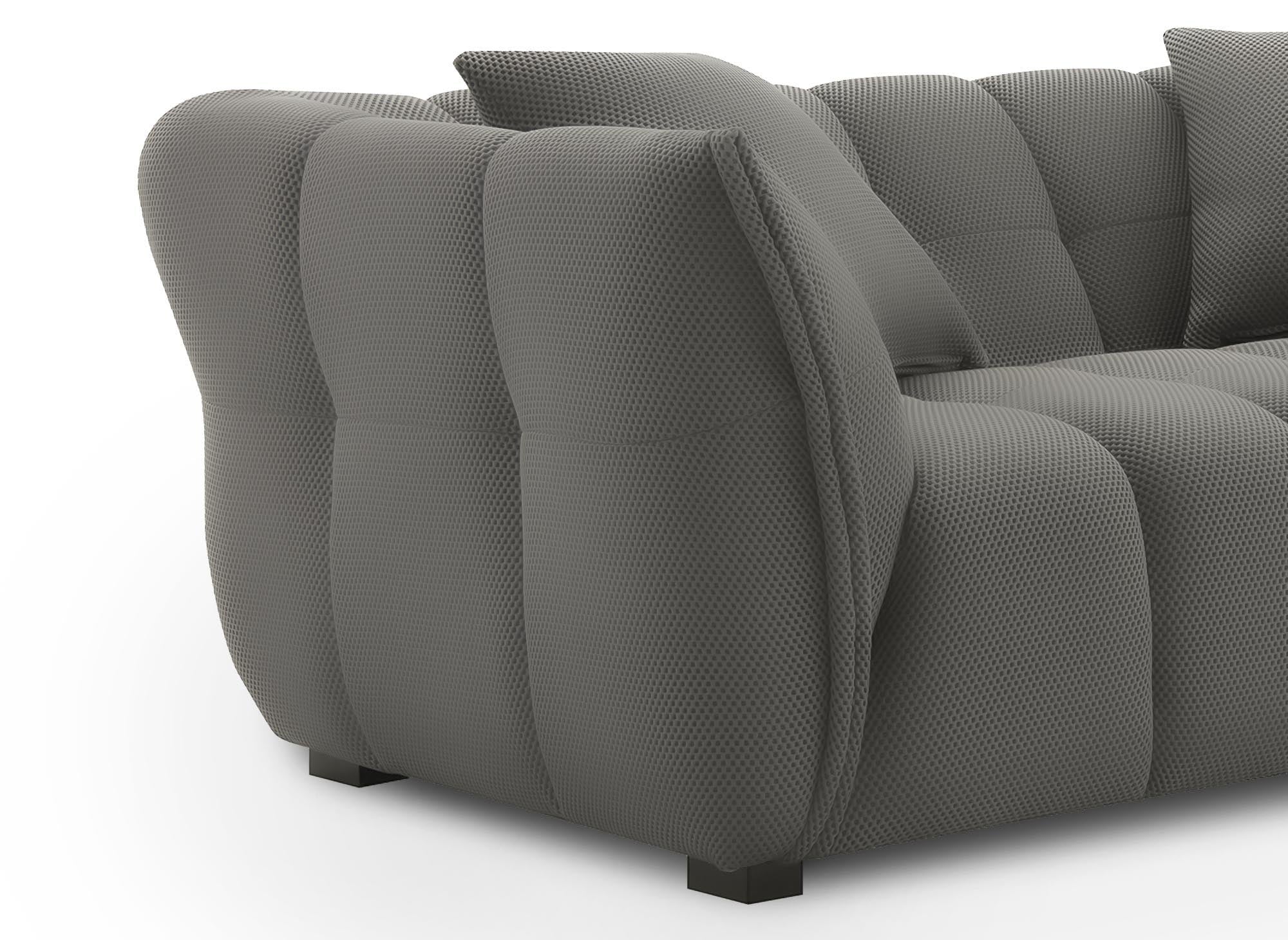 ELENA 4-Sitzer-Sofa aus grauem 3D-Stoff