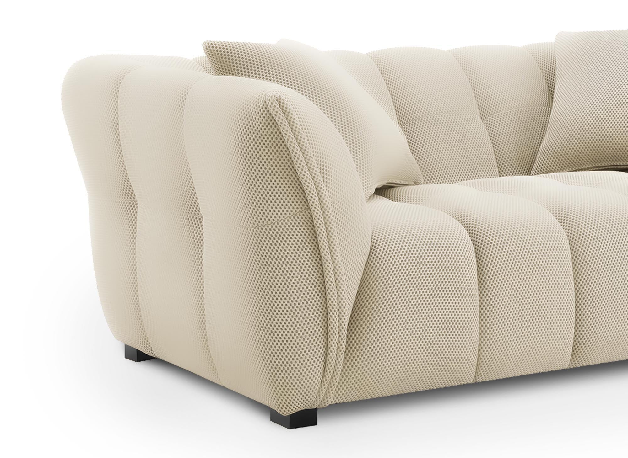 ELENA 3-Sitzer-Sofa aus beigem 3D-Stoff