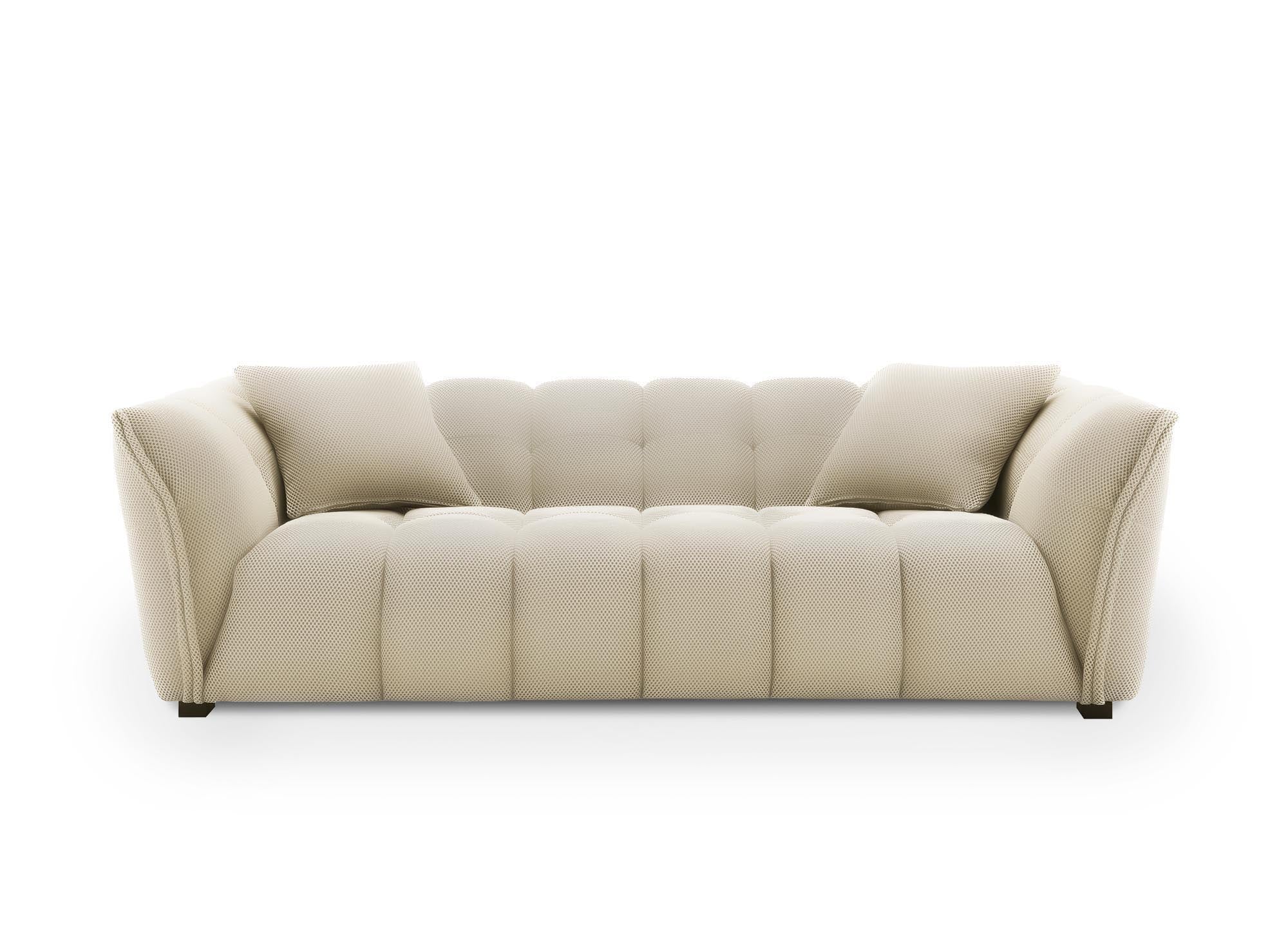 ELENA 3-Sitzer-Sofa aus beigem 3D-Stoff