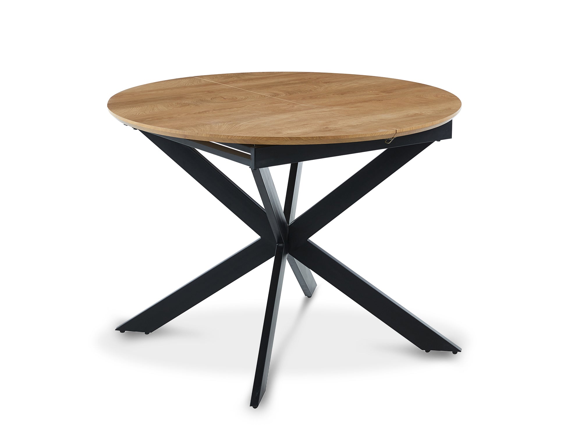 Runder, ausziehbarer Esstisch VENOM in Eichenfarbe