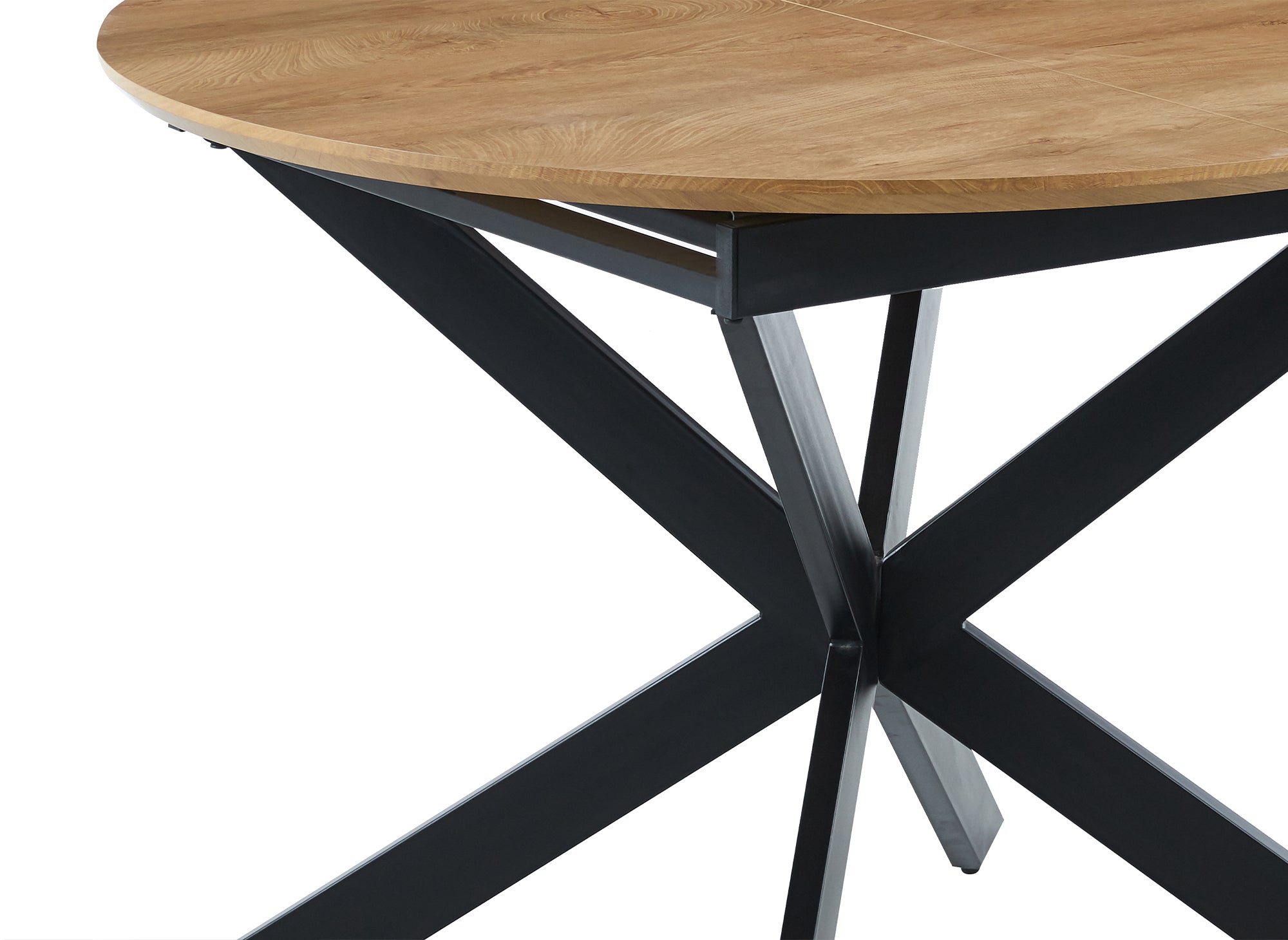 Runder, ausziehbarer Esstisch VENOM in Eichenfarbe