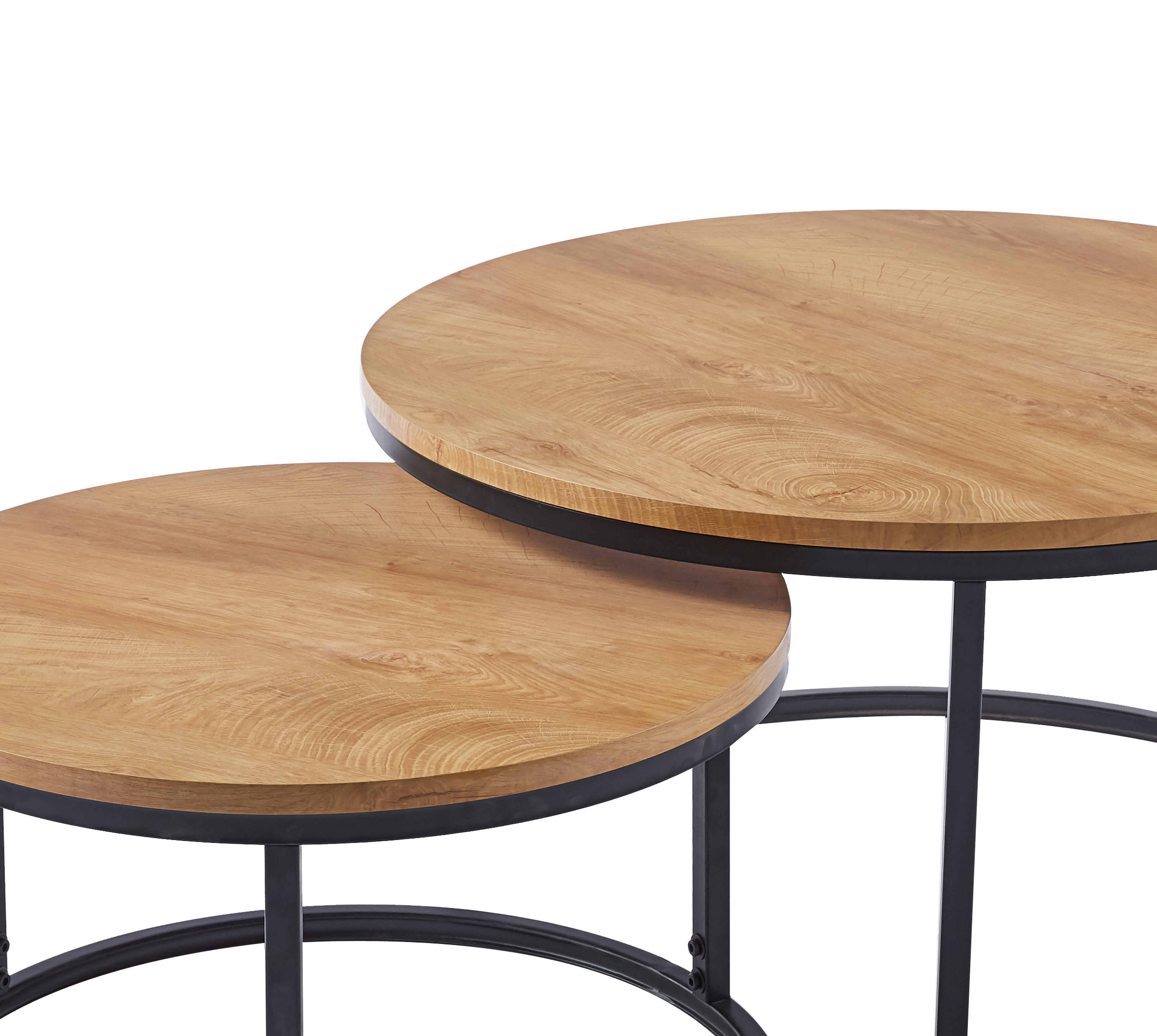 2er-Set runder Designer-Couchtische GEORGIA