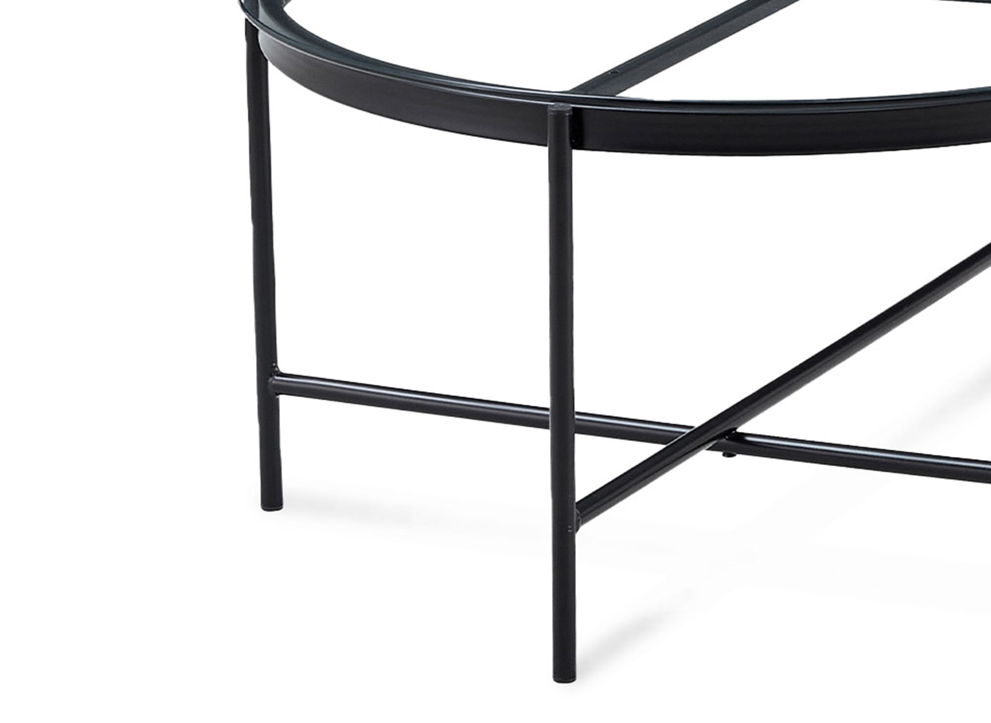 2er-Set runde Couchtische MARZIO aus Glas und Metall