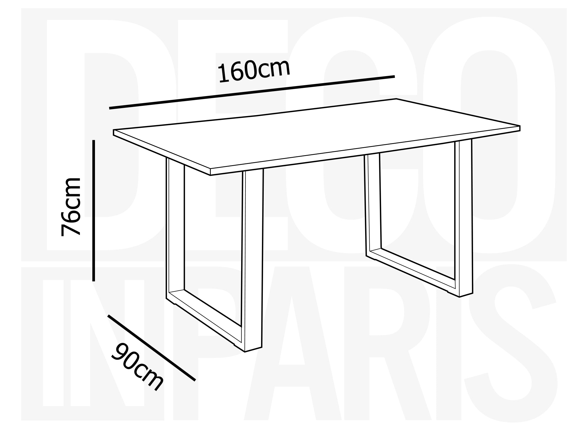 LINE rechteckiger Esstisch in Eichenfarbe