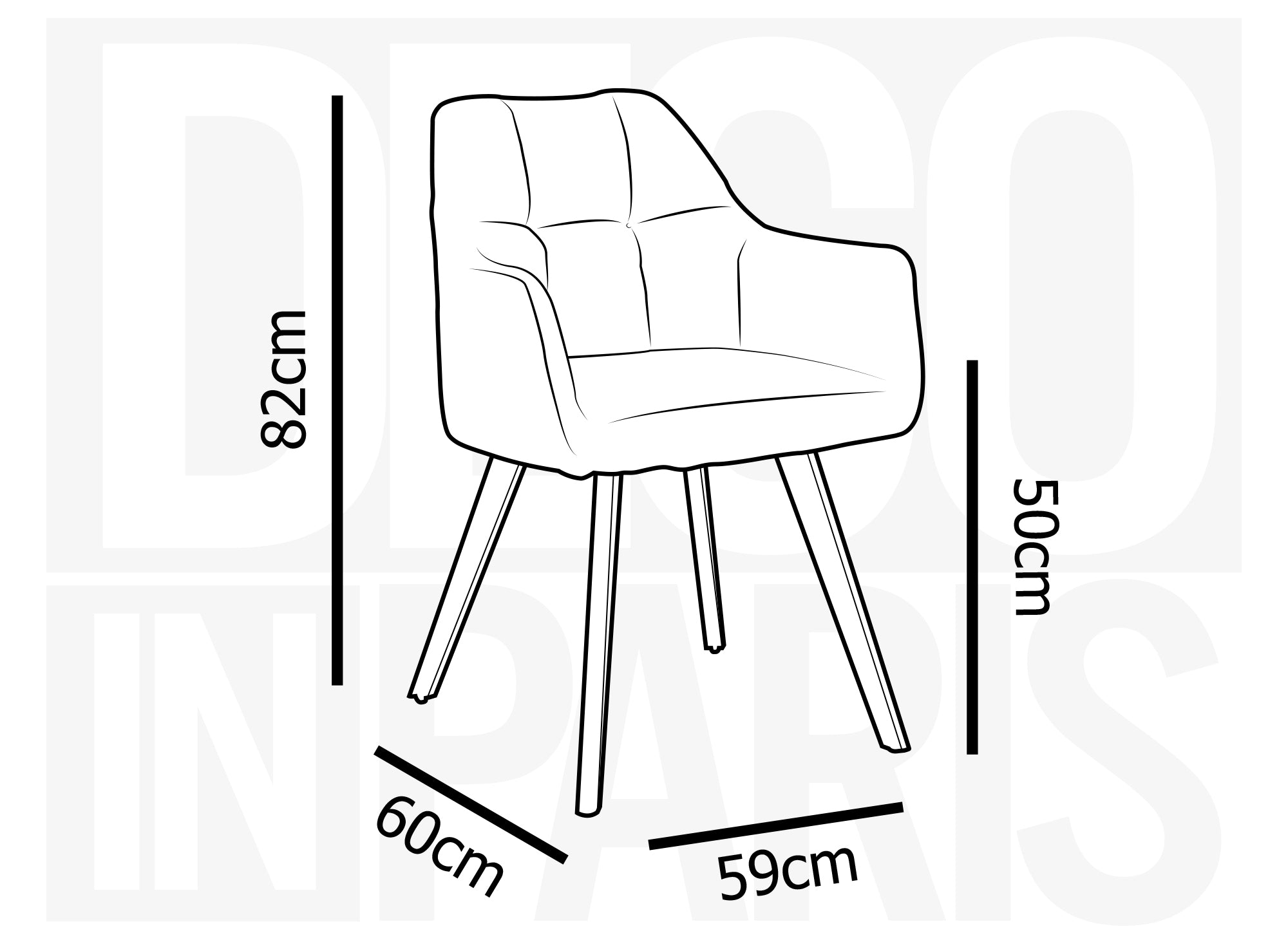 2er-Set Stühle mit Armlehnen in beigem Schaffell-Effekt ESPERA