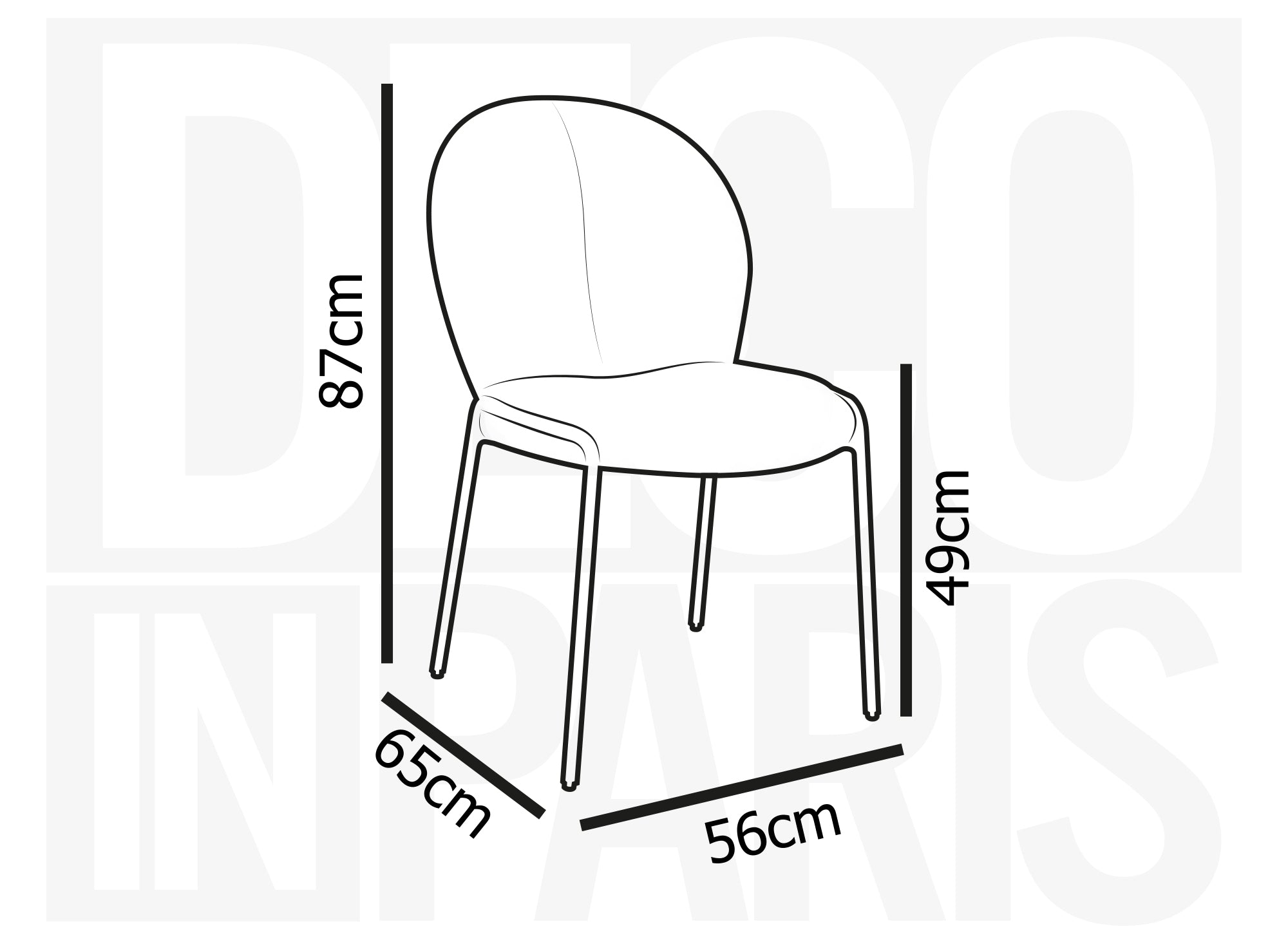 2er Set Designerstühle in weißem Frotteestoff BENTA